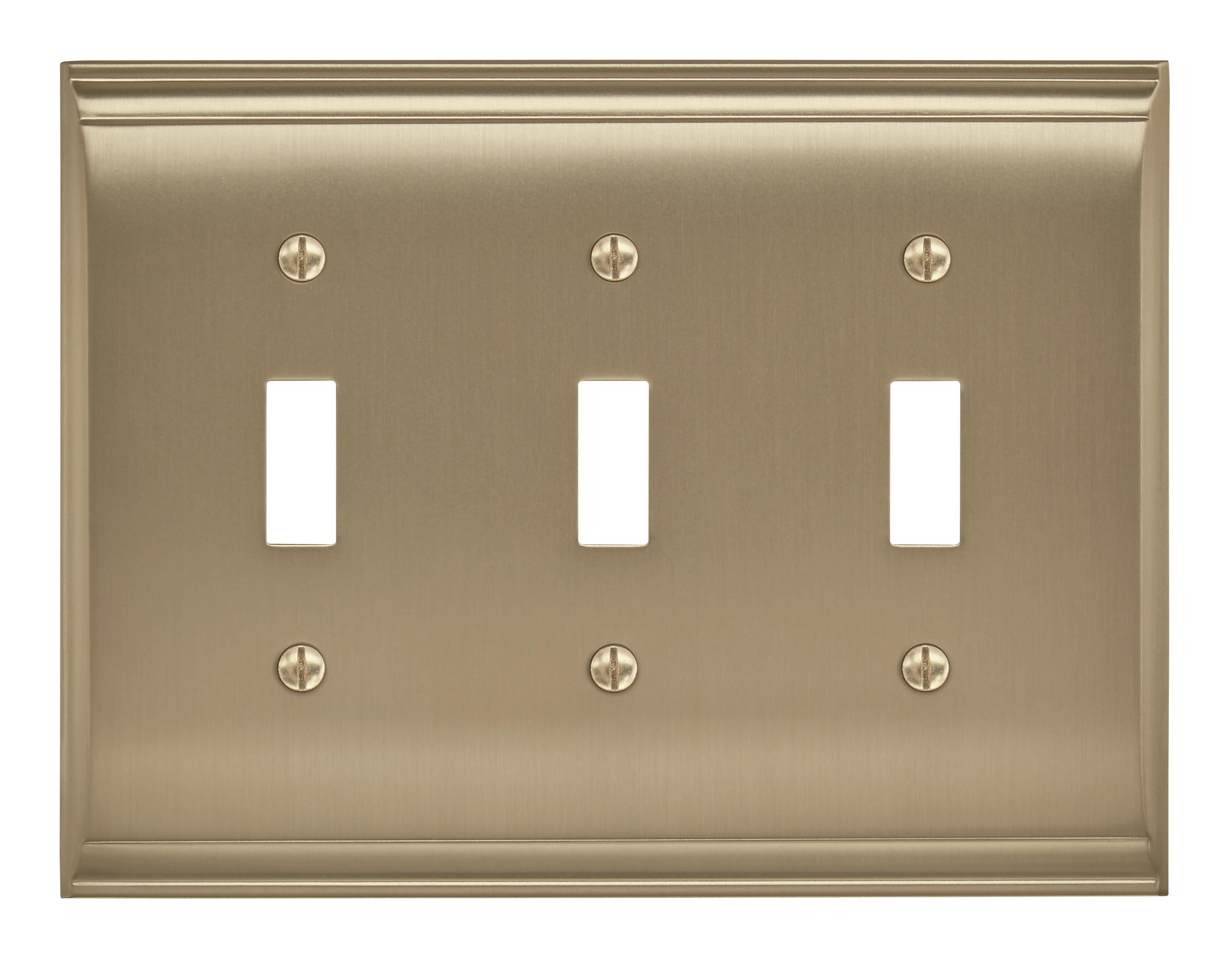 Candler 3 Toggle Golden Champagne Wall Plate