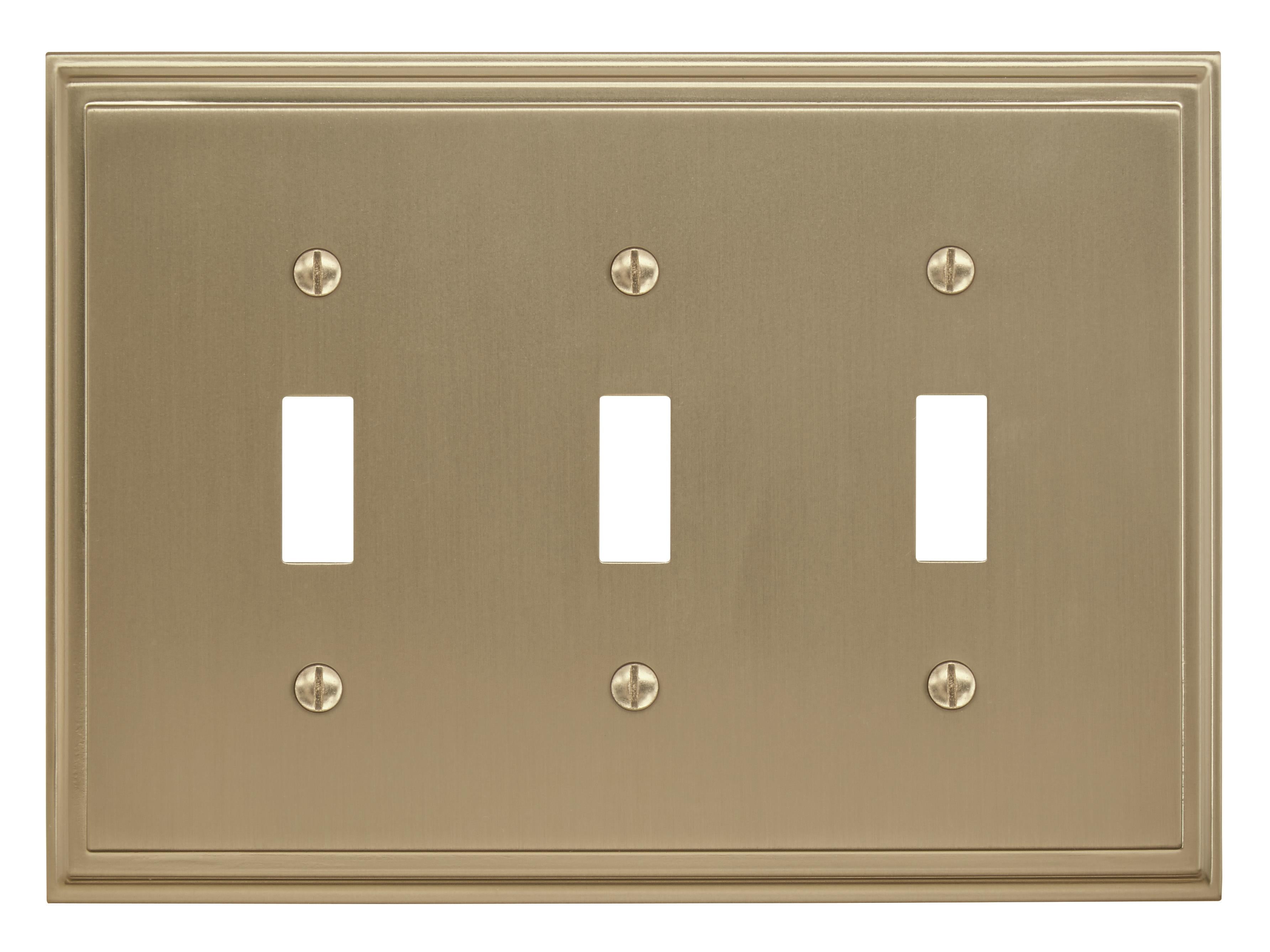 Mulholland 3 Toggle Golden Champagne Wall Plate
