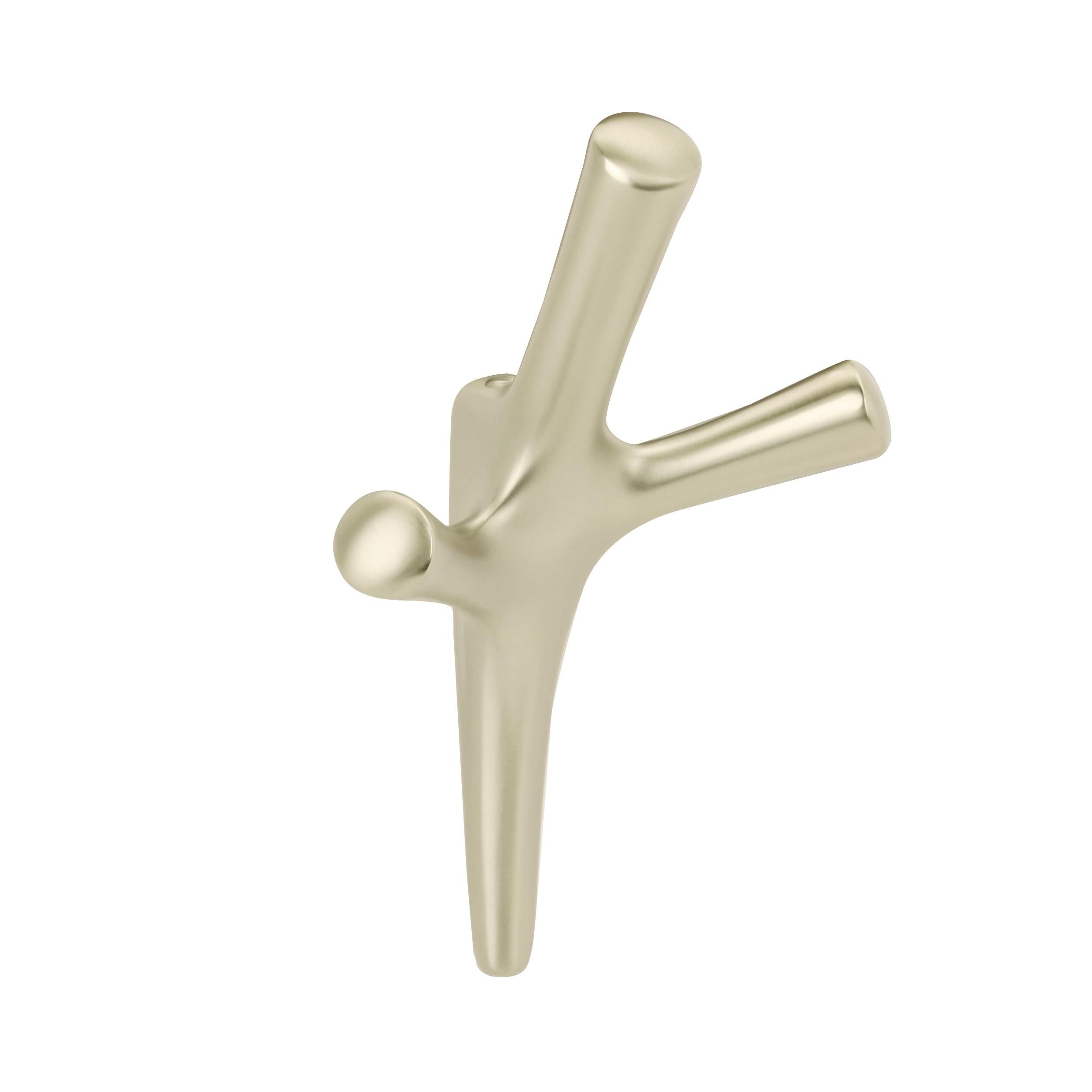 Kodiak Triple Prong Golden Champagne Decorative Wall Hook