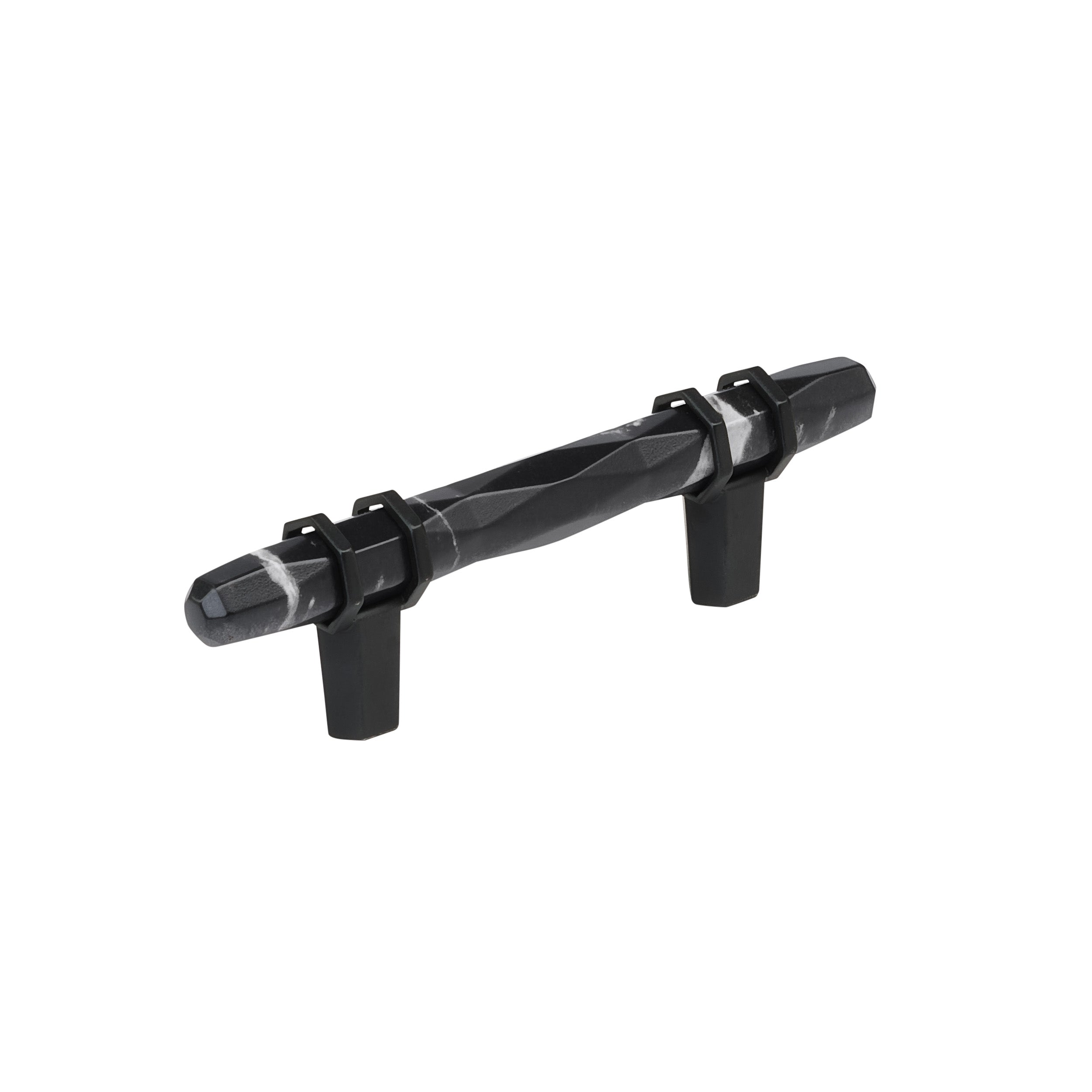 Carrione 3 inch (76mm) Center-to-Center Marble Black/Black Bronze Cabinet Pull