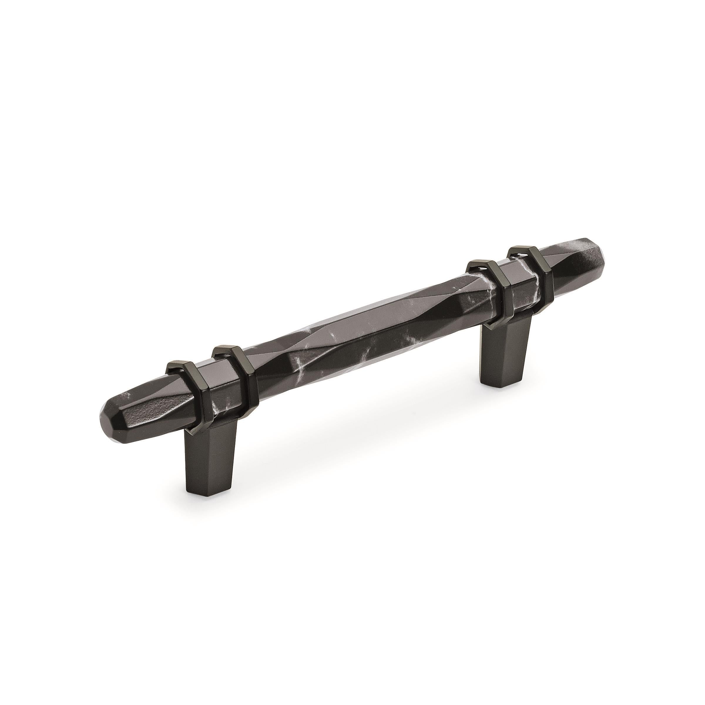Carrione 3-3/4 inch (96mm) Center-to-Center Marble Black/Black Bronze Cabinet Pull