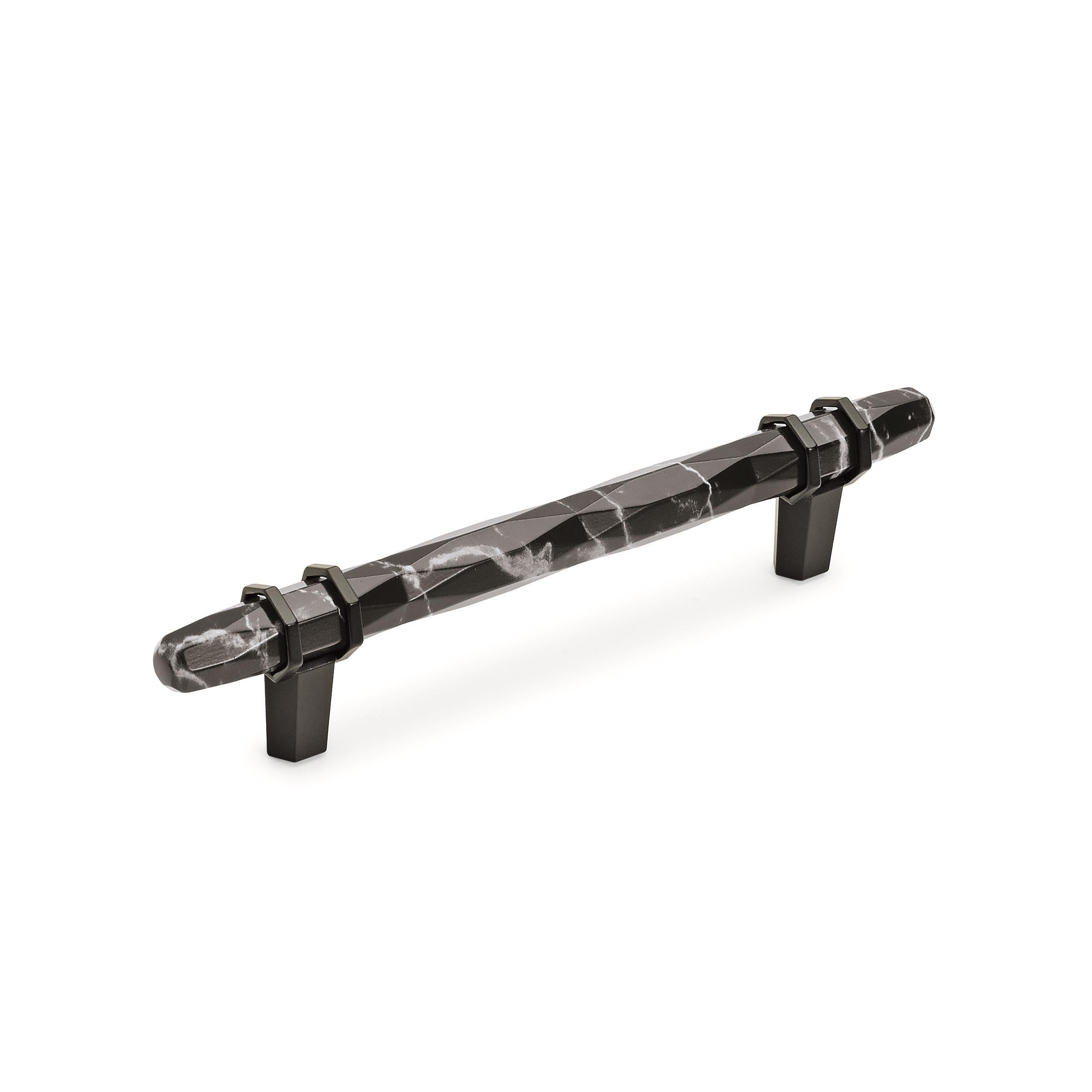 Carrione 5-1/16 inch (128mm) Center-to-Center Marble Black/Black Bronze Cabinet Pull