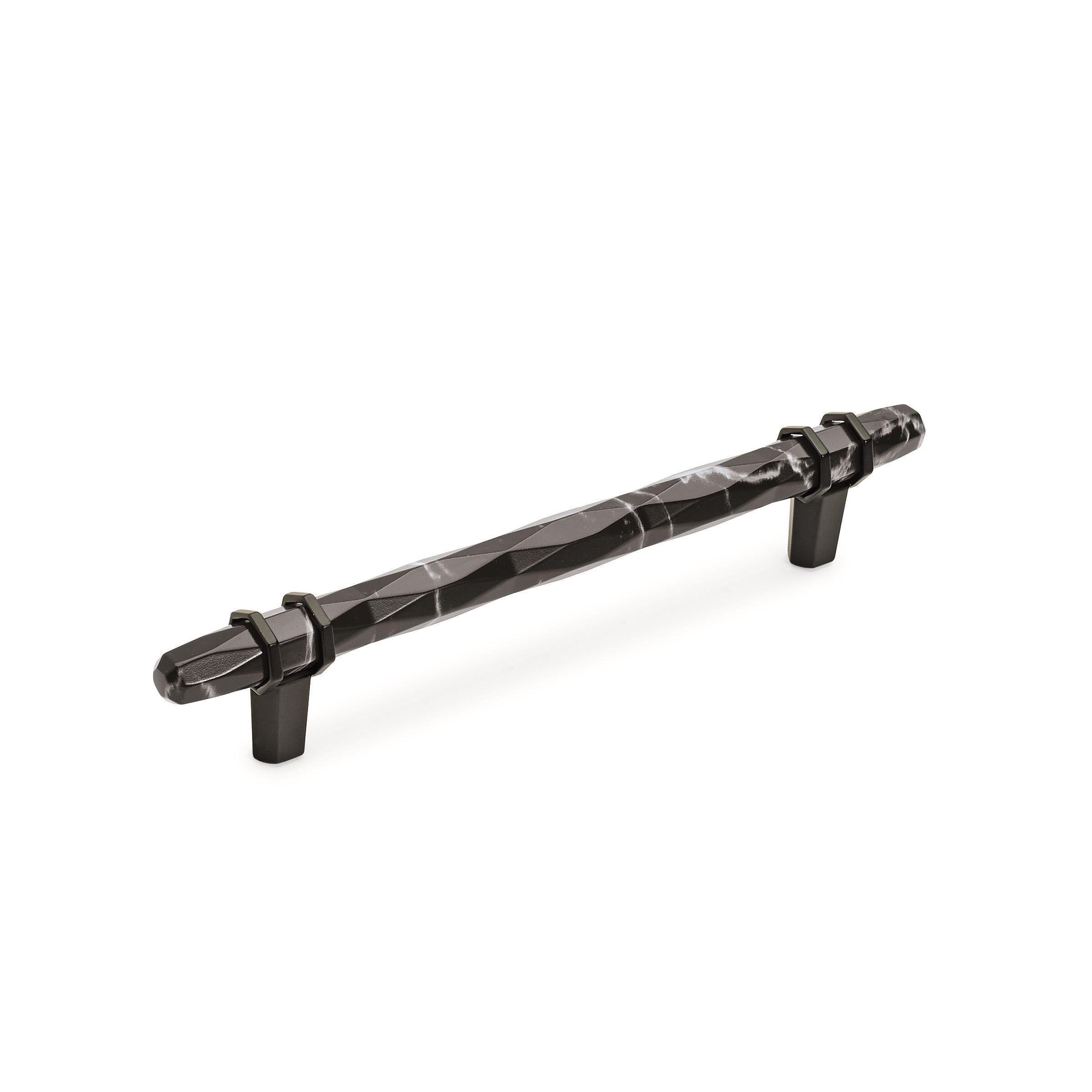 Carrione 6-5/16 inch (160mm) Center-to-Center Marble Black/Black Bronze Cabinet Pull