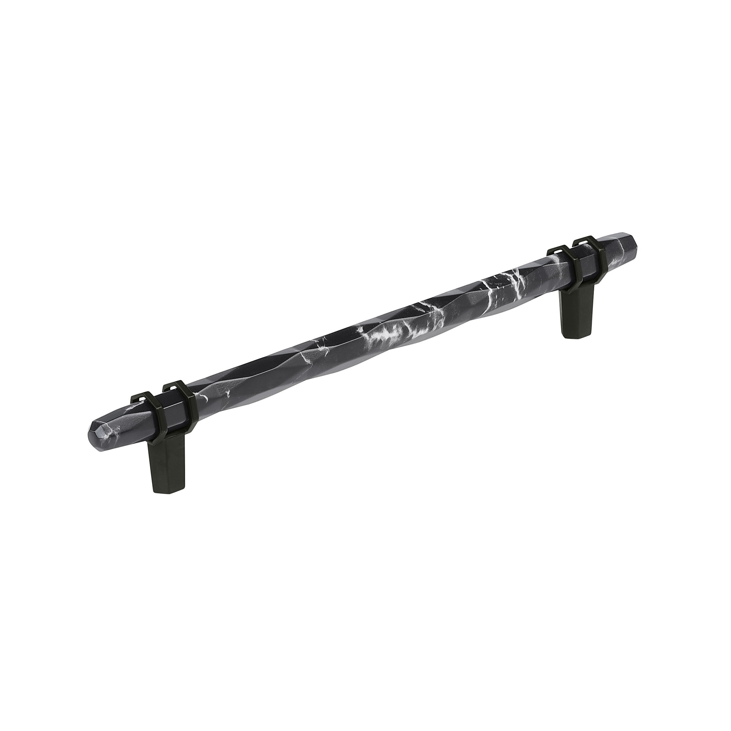 Carrione 8 inch (203mm) Center-to-Center Marble Black/Black Bronze Cabinet Pull