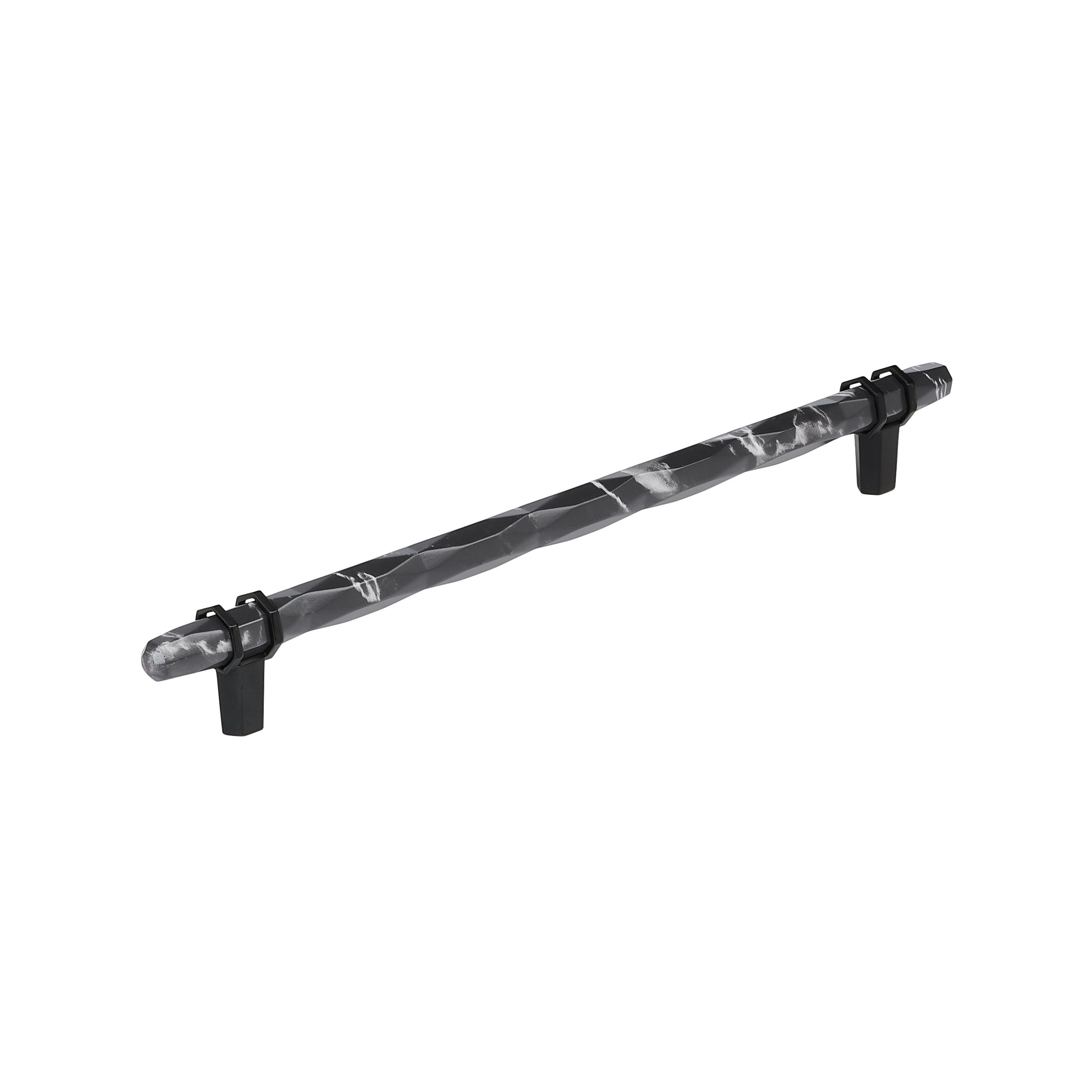 Carrione 10-1/16 inch (256mm) Center-to-Center Marble Black/Black Bronze Cabinet Pull