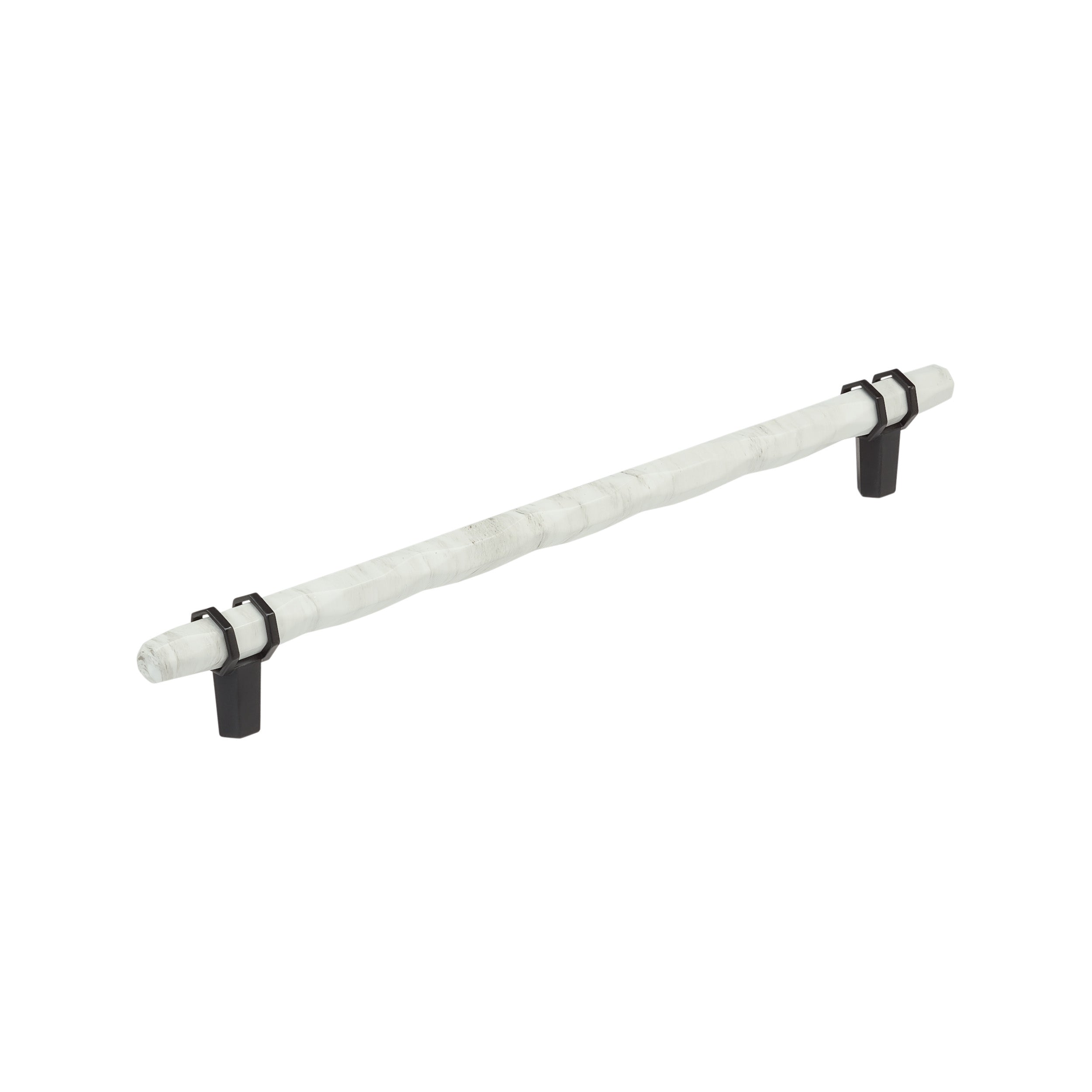 Carrione 10-1/16 inch (256mm) Center-to-Center Marble White/Black Bronze Cabinet Pull