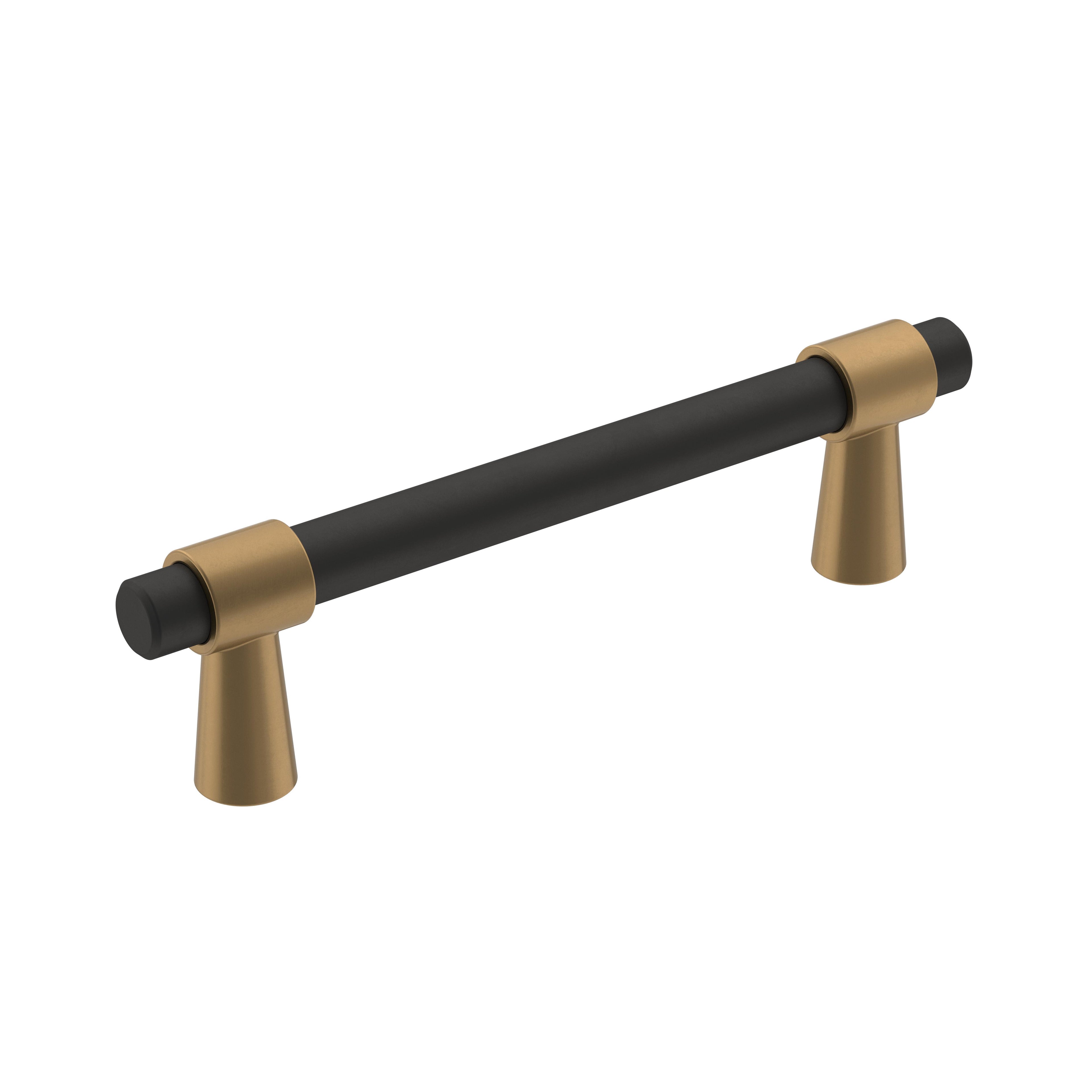 Mergence 3-3/4 inch (96mm) Center-to-Center Matte Black/Champagne Bronze Cabinet Pull