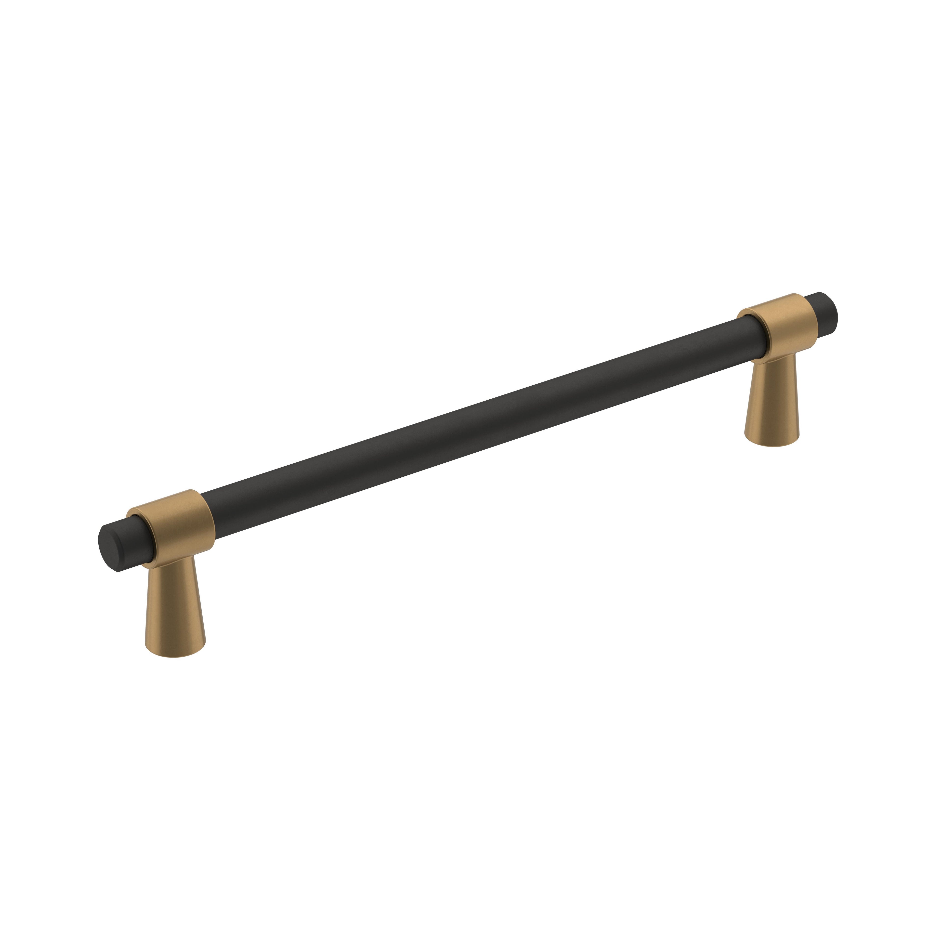 Mergence 6-5/16 inch (160mm) Center-to-Center Matte Black/Champagne Bronze Cabinet Pull