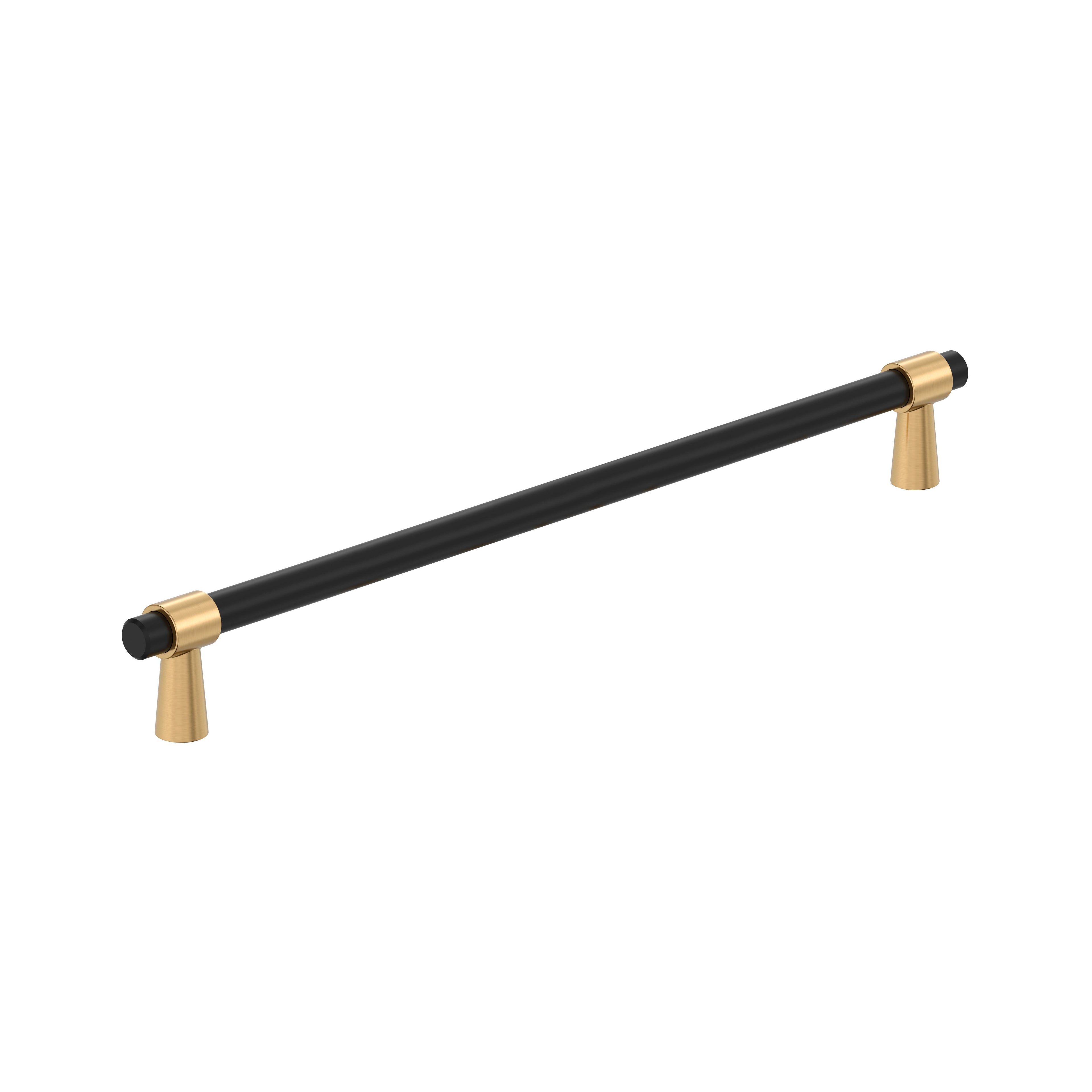 Mergence 8-13/16 inch (224mm) Center-to-Center Matte Black/Champagne Bronze Cabinet Pull