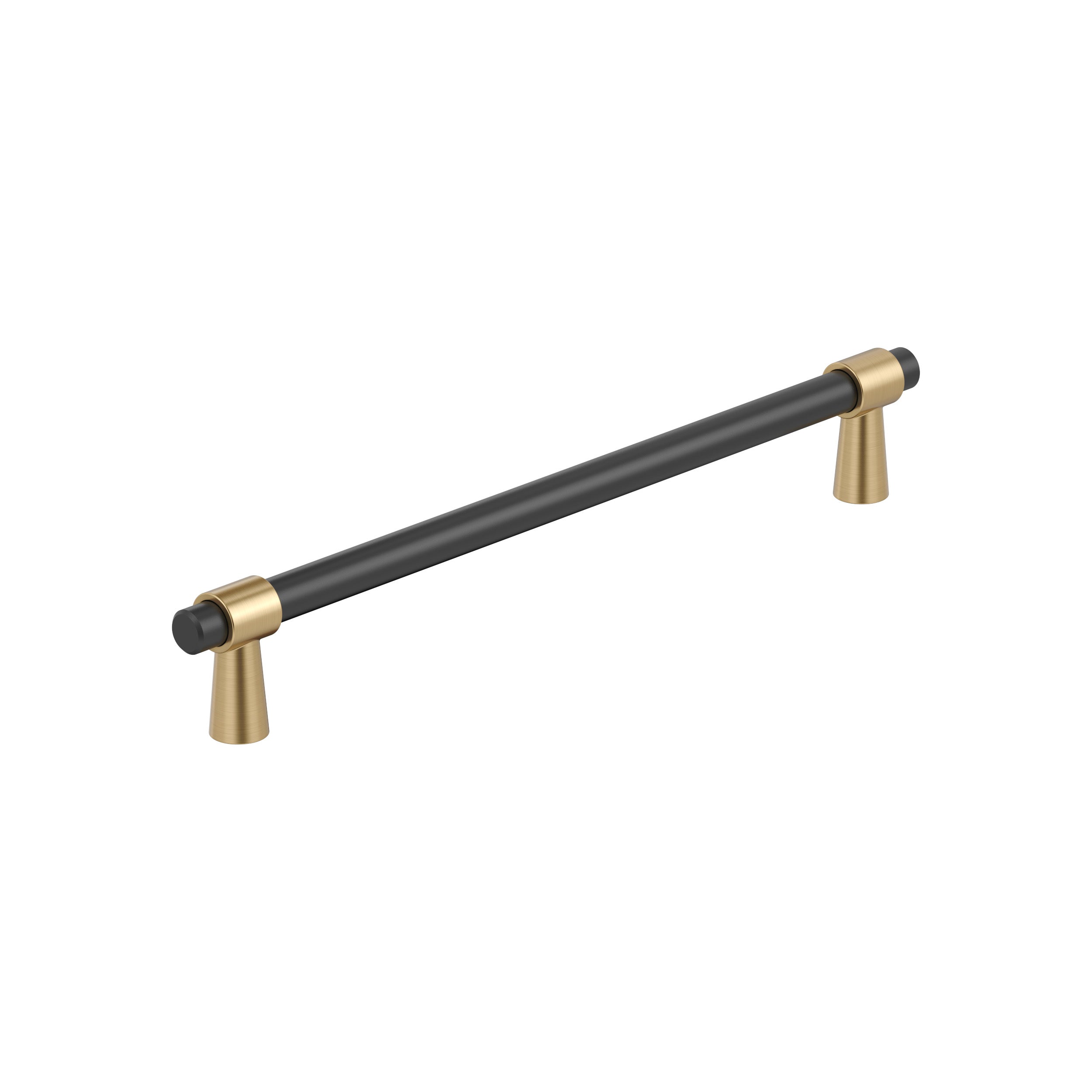 Mergence 7-9/16 inch (192mm) Center-to-Center Matte Black/Champagne Bronze Cabinet Pull