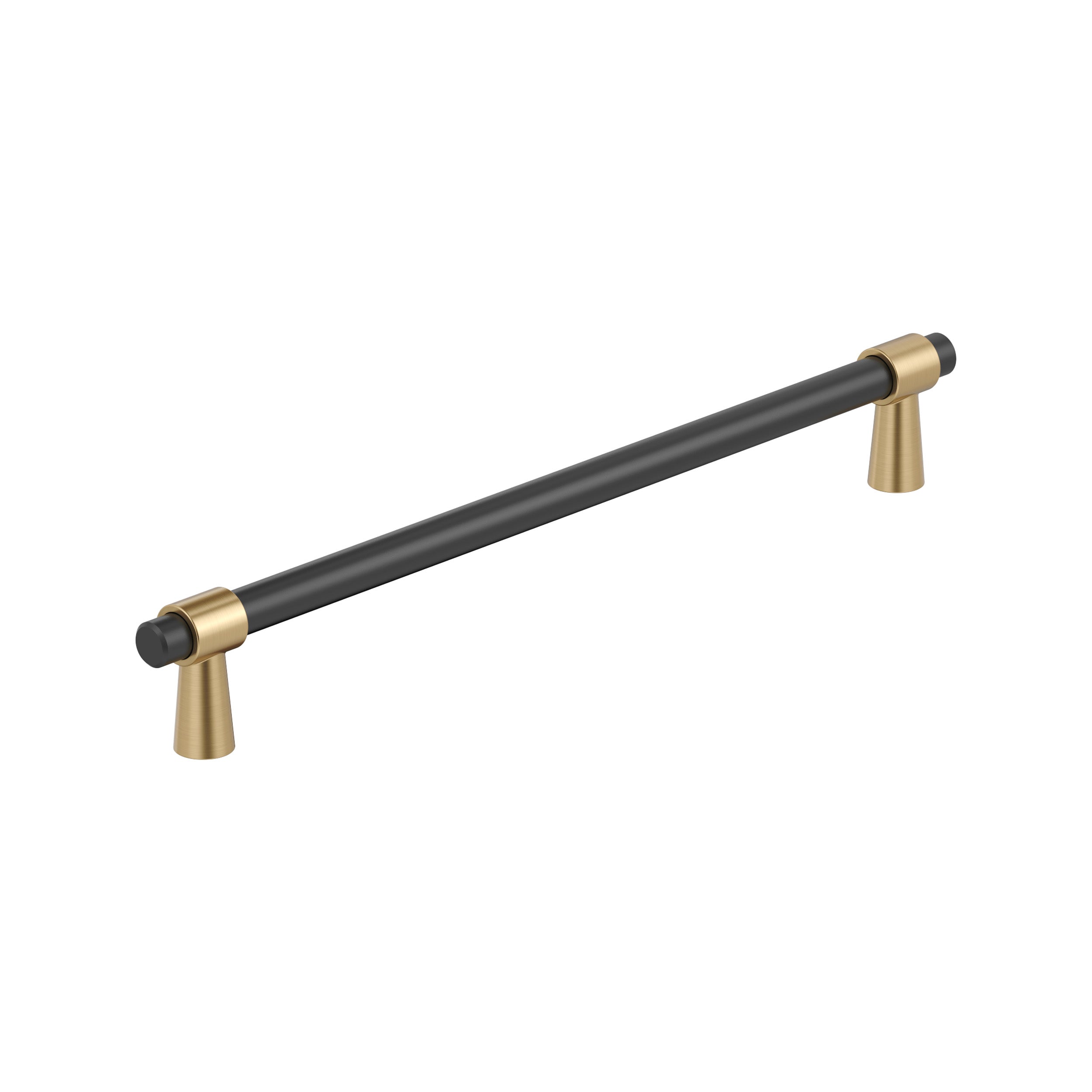 Mergence 10-1/16 inch (256mm) Center-to-Center Matte Black/Champagne Bronze Cabinet Pull