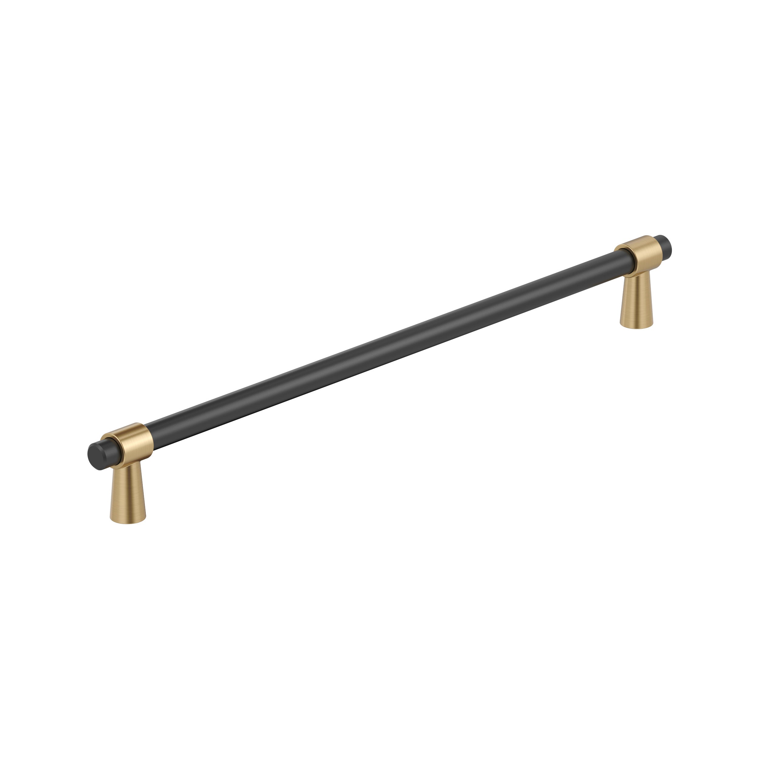 Mergence 12-5/8 inch (320mm) Center-to-Center Matte Black/Champagne Bronze Cabinet Pull