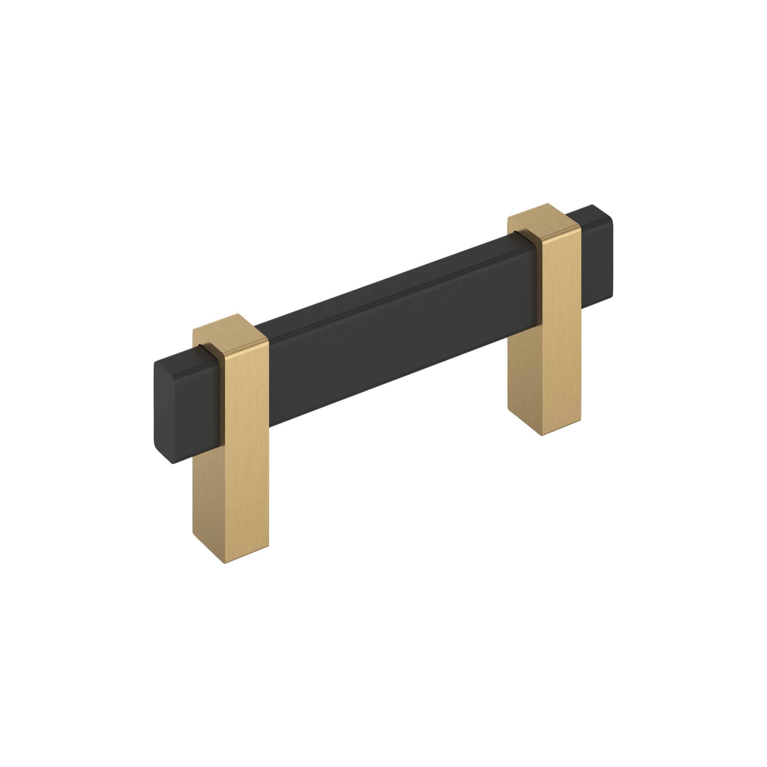 Mulino 3 inch (76mm) Center-to-Center Matte Black/Champagne Bronze Cabinet Pull