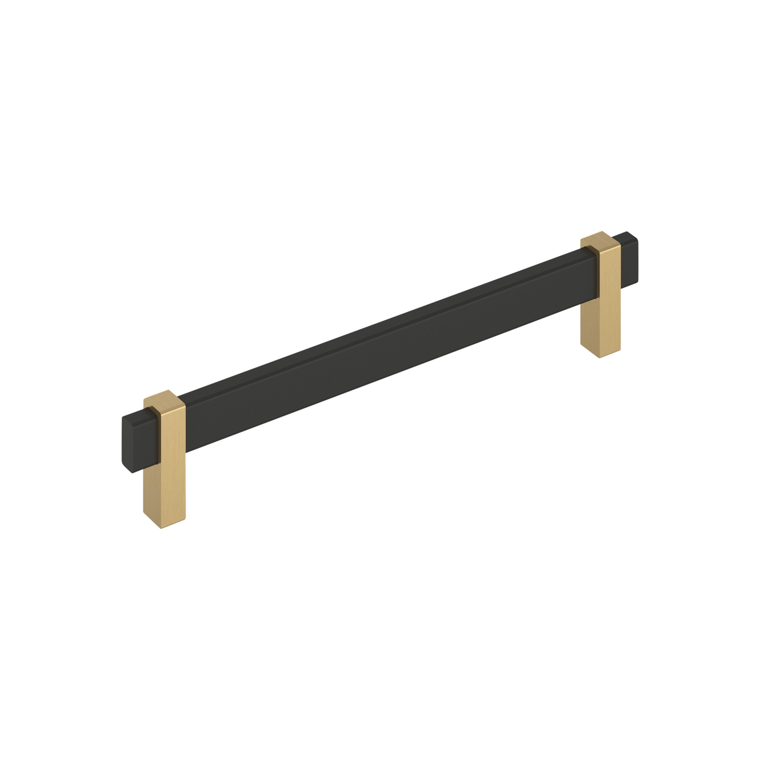 Mulino 7-9/16 inch (192mm) Center-to-Center Matte Black/Champagne Bronze Cabinet Pull