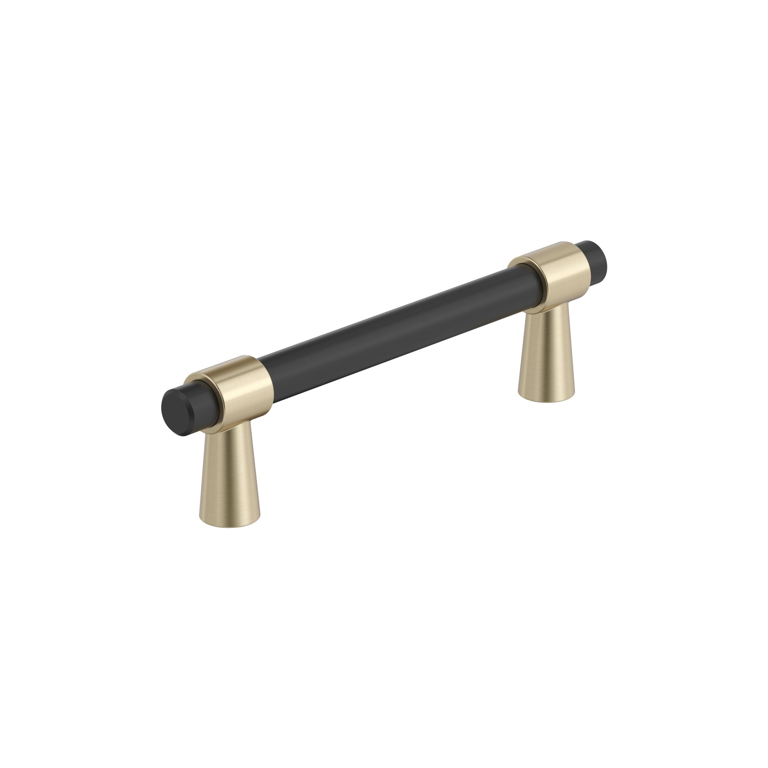 Mergence 3-3/4 inch (96mm) Center-to-Center Matte Black/Golden Champagne Cabinet Pull