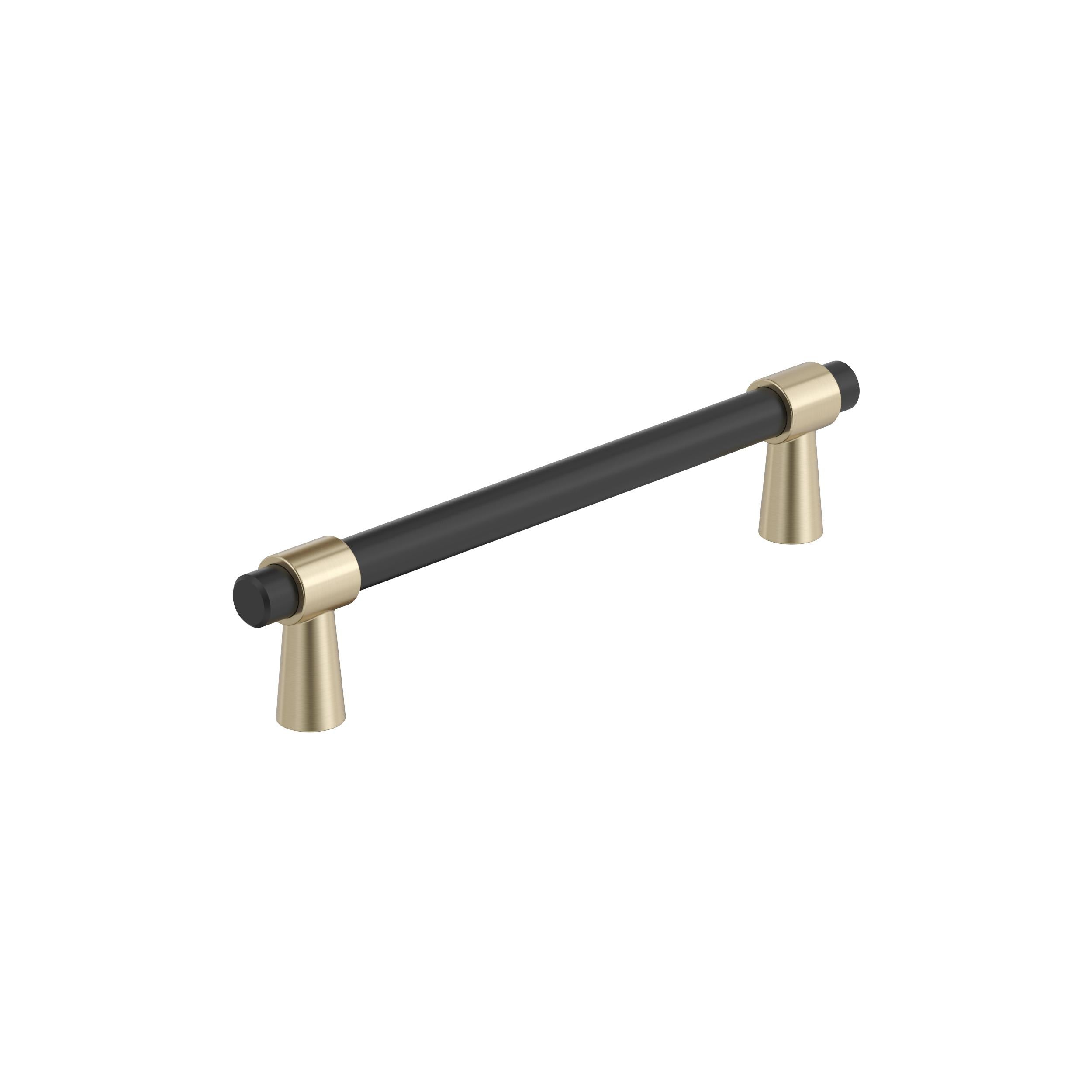Mergence 5-1/16 inch (128mm) Center-to-Center Matte Black/Golden Champagne Cabinet Pull