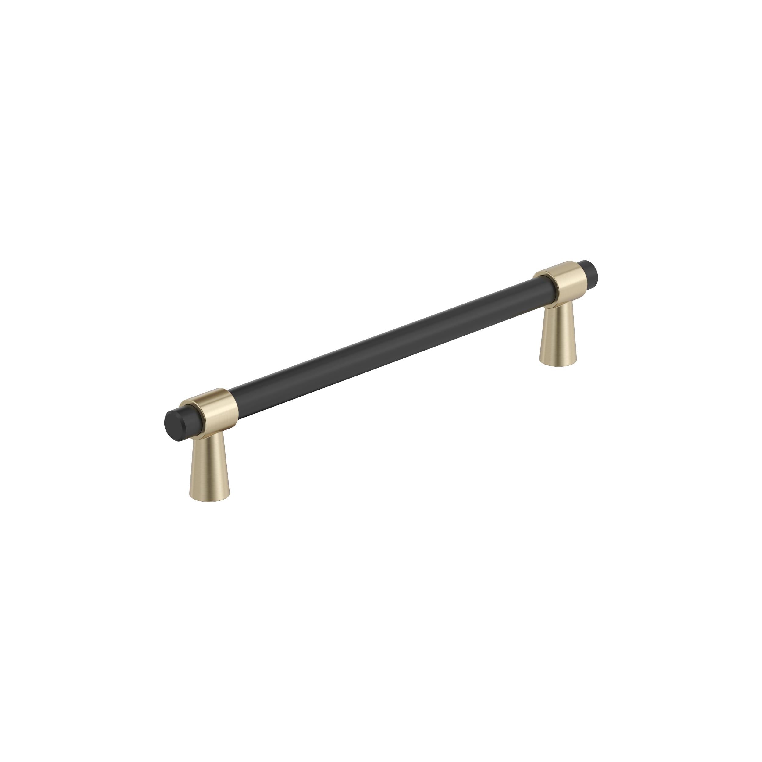 Mergence 6-5/16 inch (160mm) Center-to-Center Matte Black/Golden Champagne Cabinet Pull