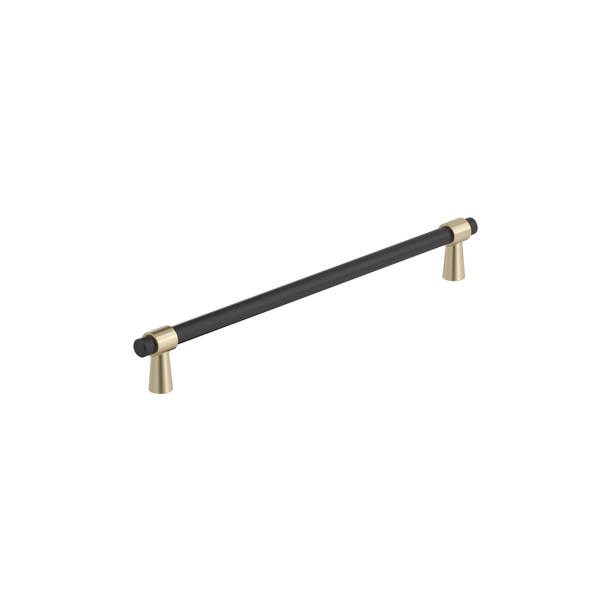 Mergence 8-13/16 inch (224mm) Center-to-Center Matte Black/Golden Champagne Cabinet Pull