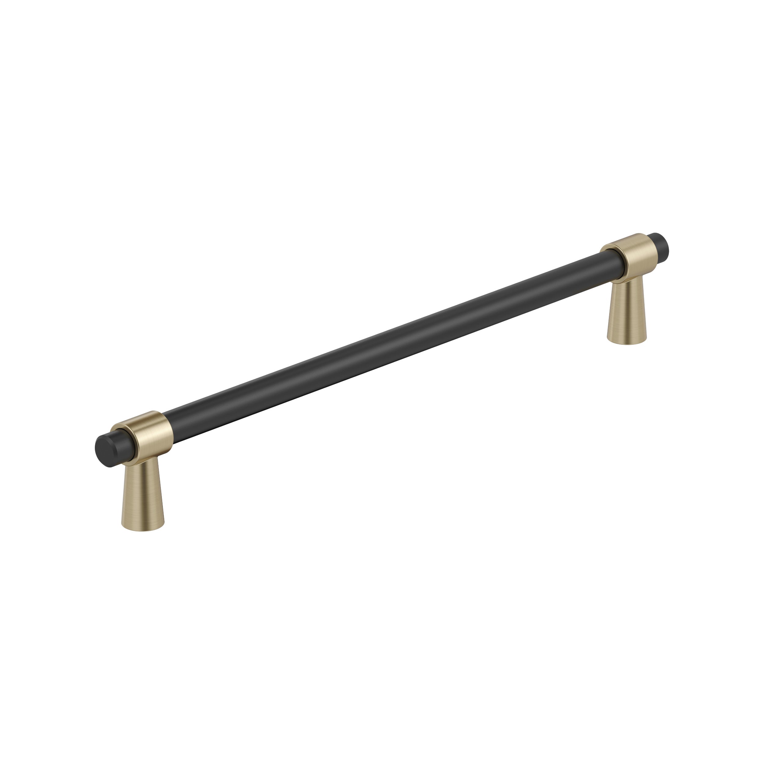 Mergence 10-1/16 inch (256mm) Center-to-Center Matte Black/Golden Champagne Cabinet Pull