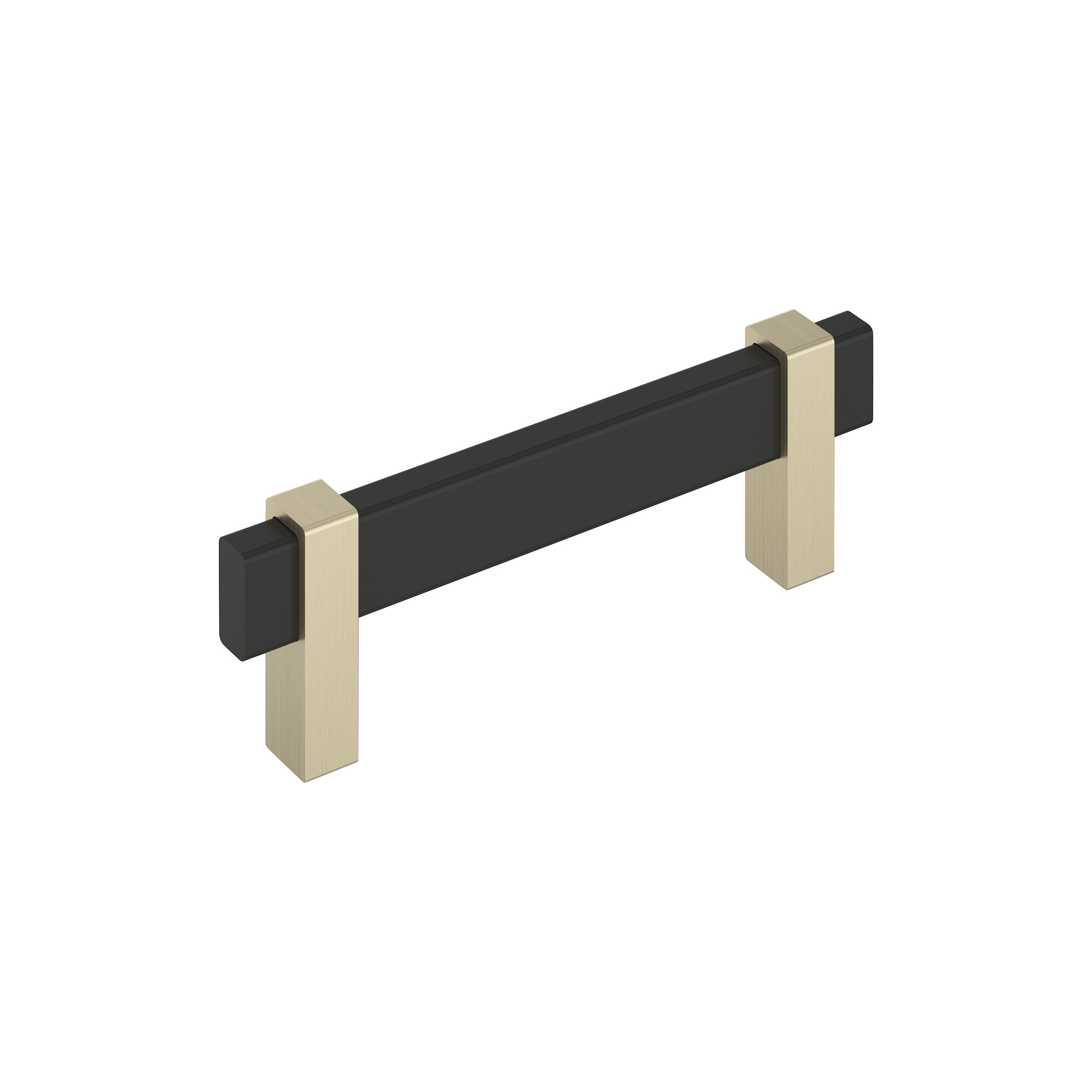 Mulino 3-3/4 inch (96mm) Center-to-Center Matte Black/Golden Champagne Cabinet Pull