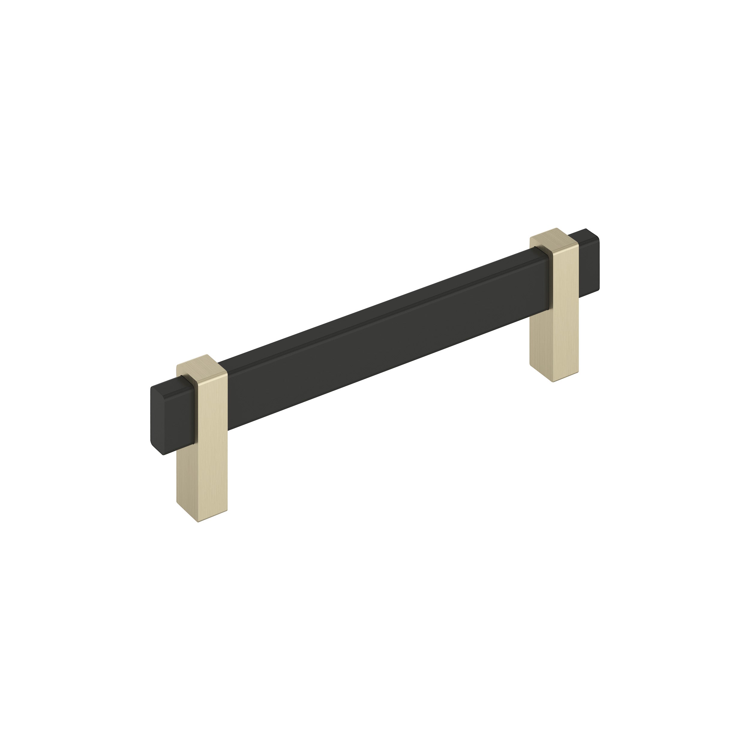 Mulino 5-1/16 inch (128mm) Center-to-Center Matte Black/Golden Champagne Cabinet Pull