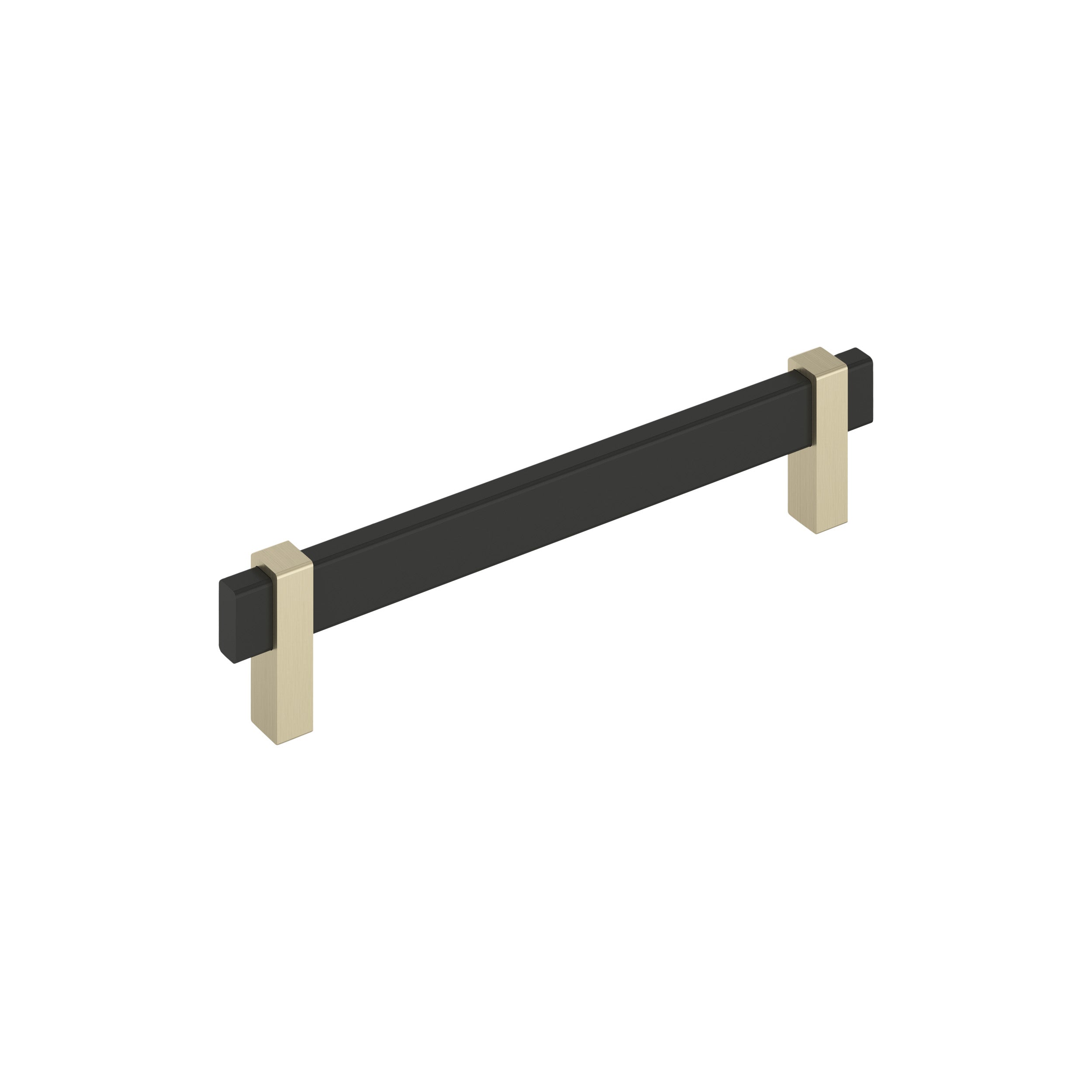 Mulino 6-5/16 inch (160mm) Center-to-Center Matte Black/Golden Champagne Cabinet Pull