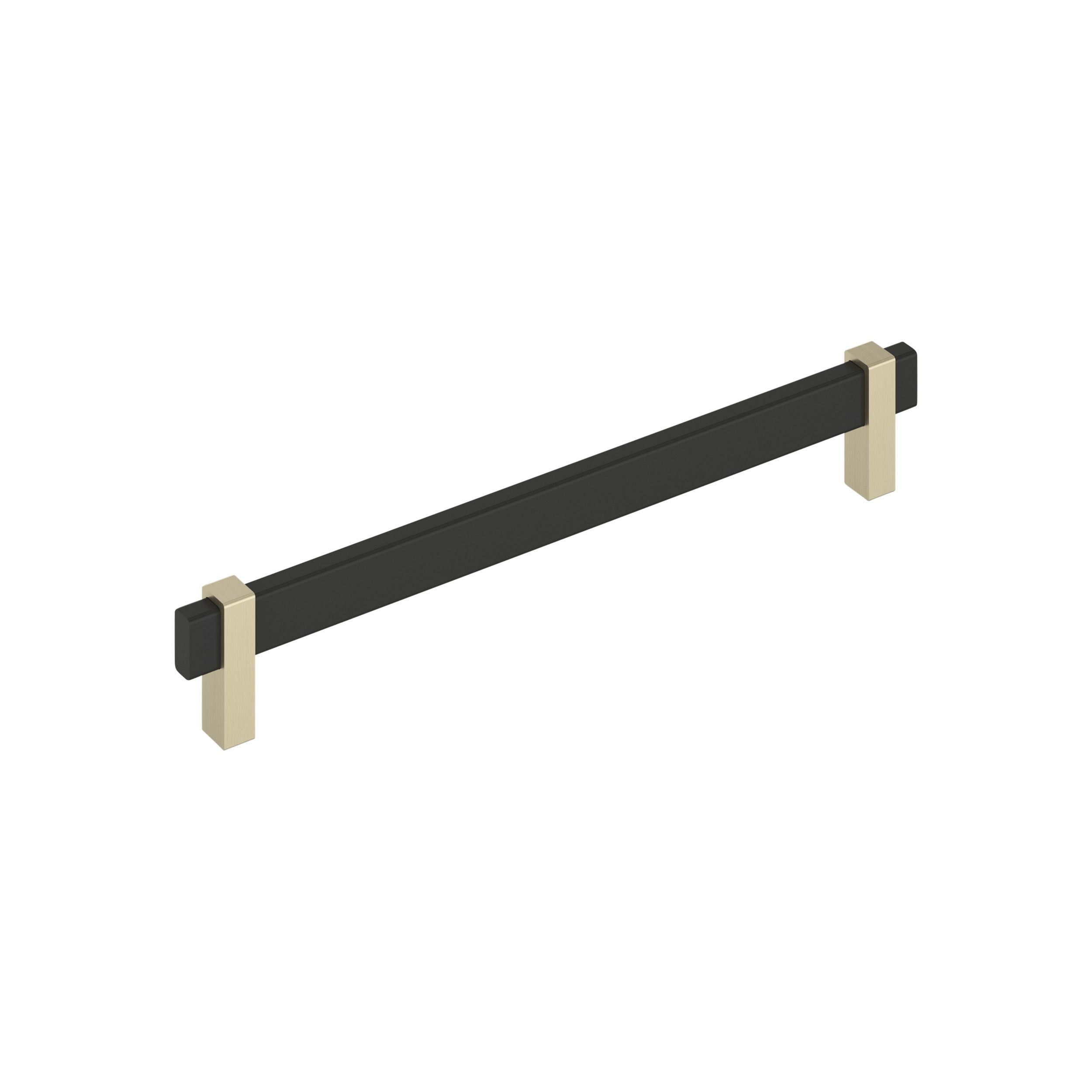 Mulino 8-13/16 inch (224mm) Center-to-Center Matte Black/Golden Champagne Cabinet Pull
