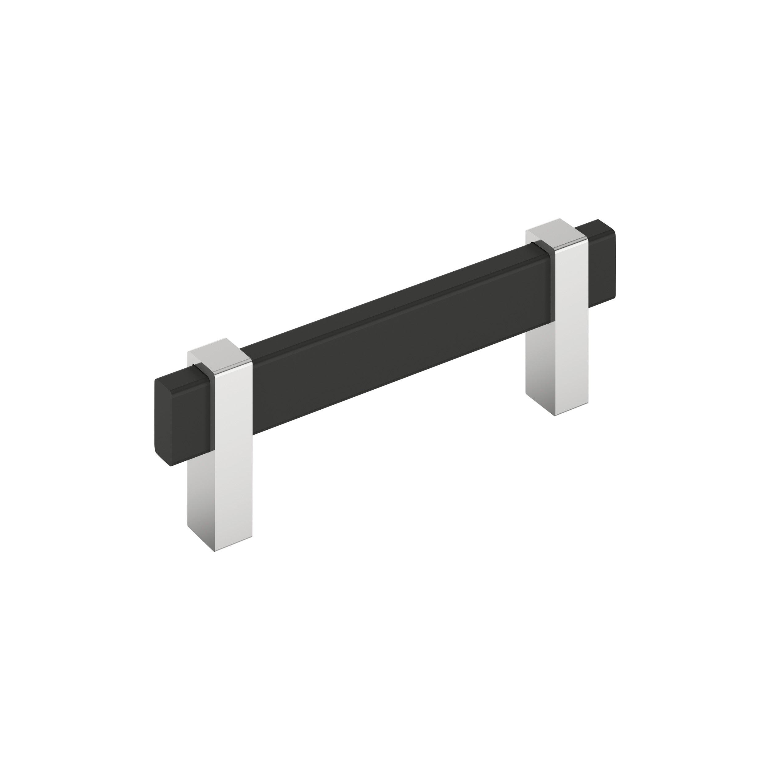 Mulino 3-3/4 inch (96mm) Center-to-Center Matte Black/Polished Chrome Cabinet Pull