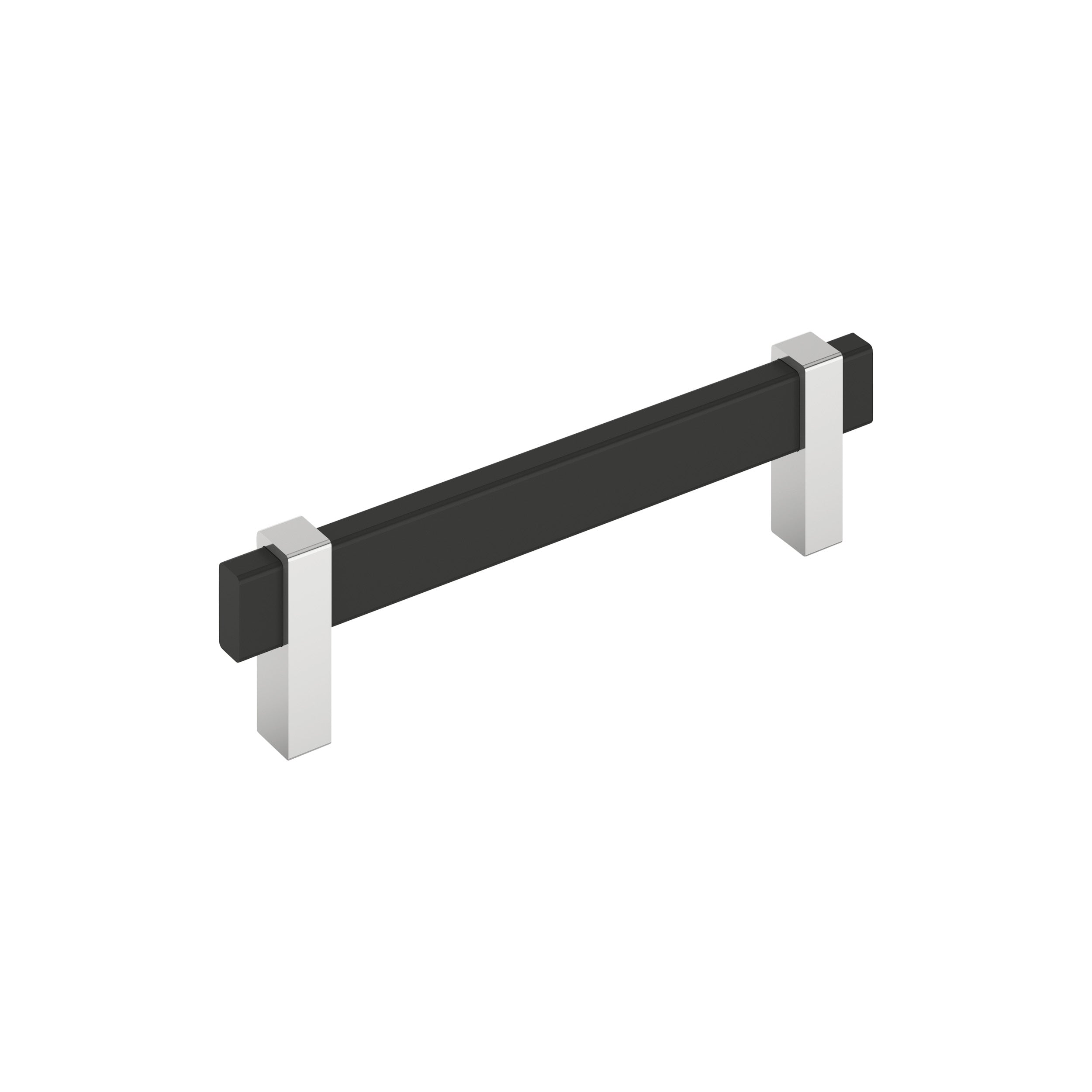 Mulino 5-1/16 inch (128mm) Center-to-Center Matte Black/Polished Chrome Cabinet Pull