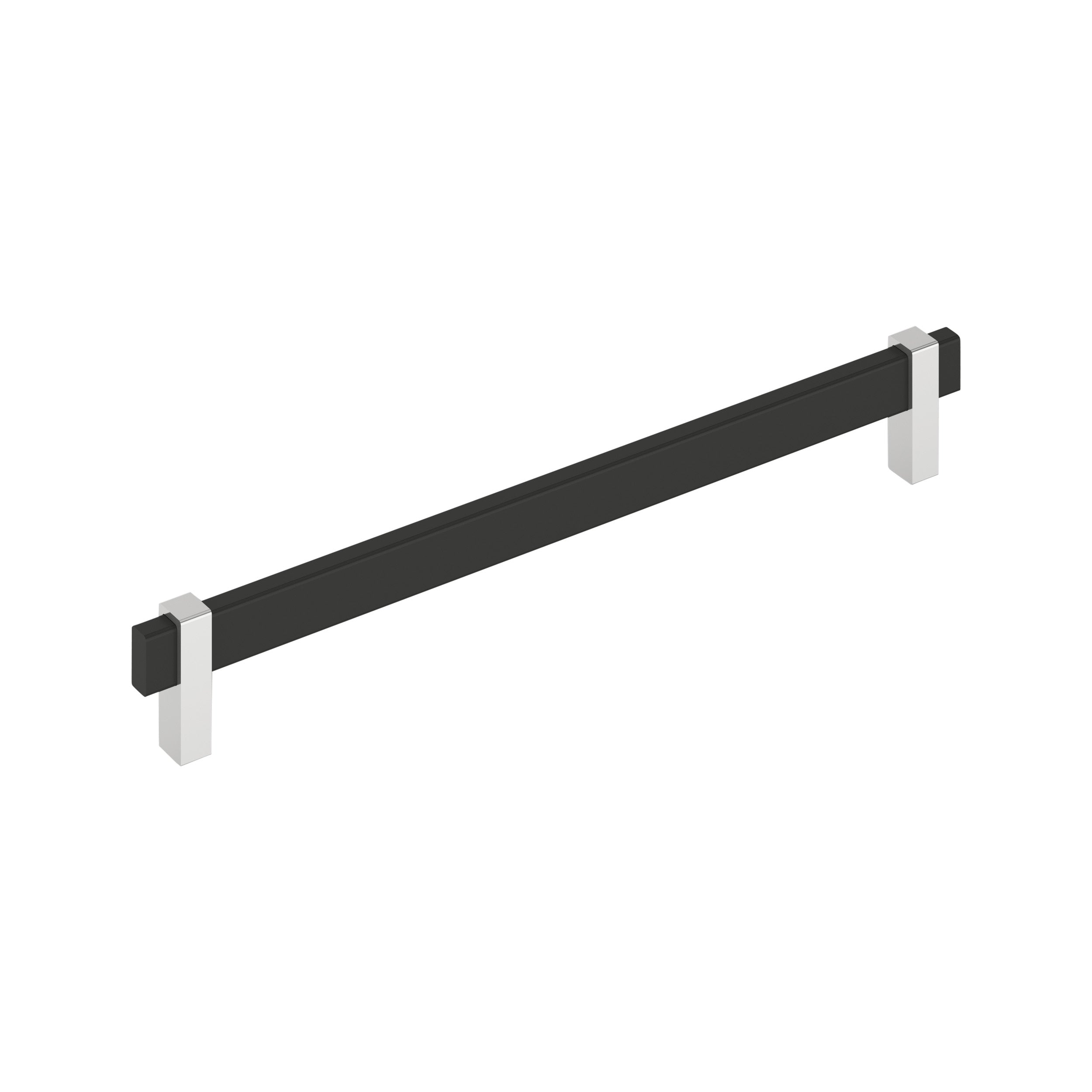 Mulino 10-1/16 inch (256mm) Center-to-Center Matte Black/Polished Chrome Cabinet Pull