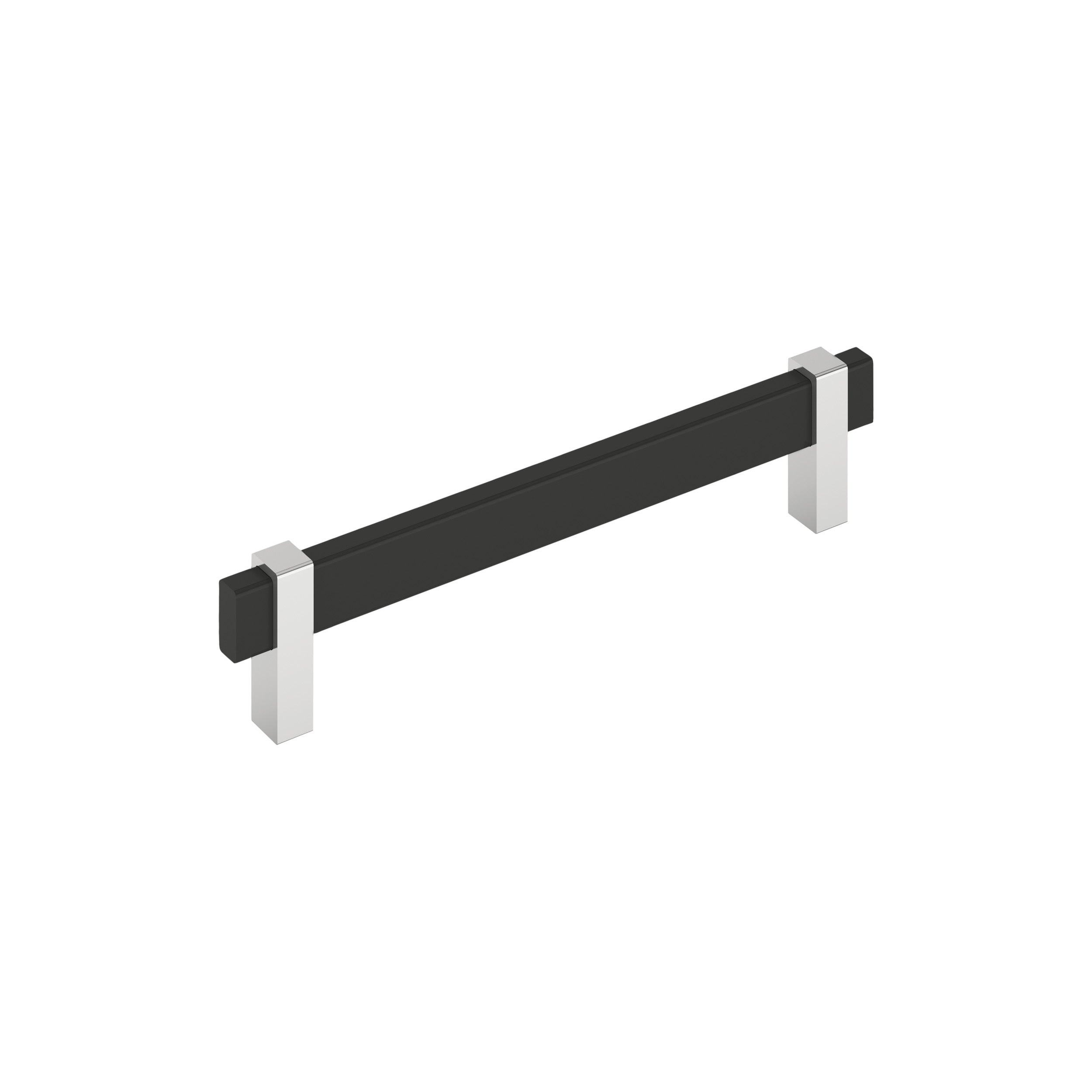 Mulino 6-5/16 inch (160mm) Center-to-Center Matte Black/Polished Chrome Cabinet Pull