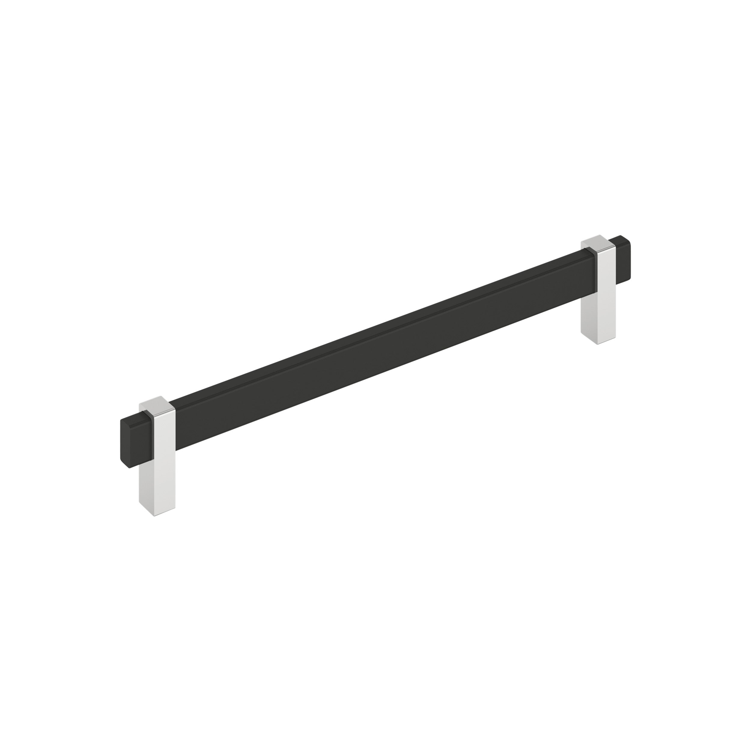 Mulino 8-13/16 inch (224mm) Center-to-Center Matte Black/Polished Chrome Cabinet Pull
