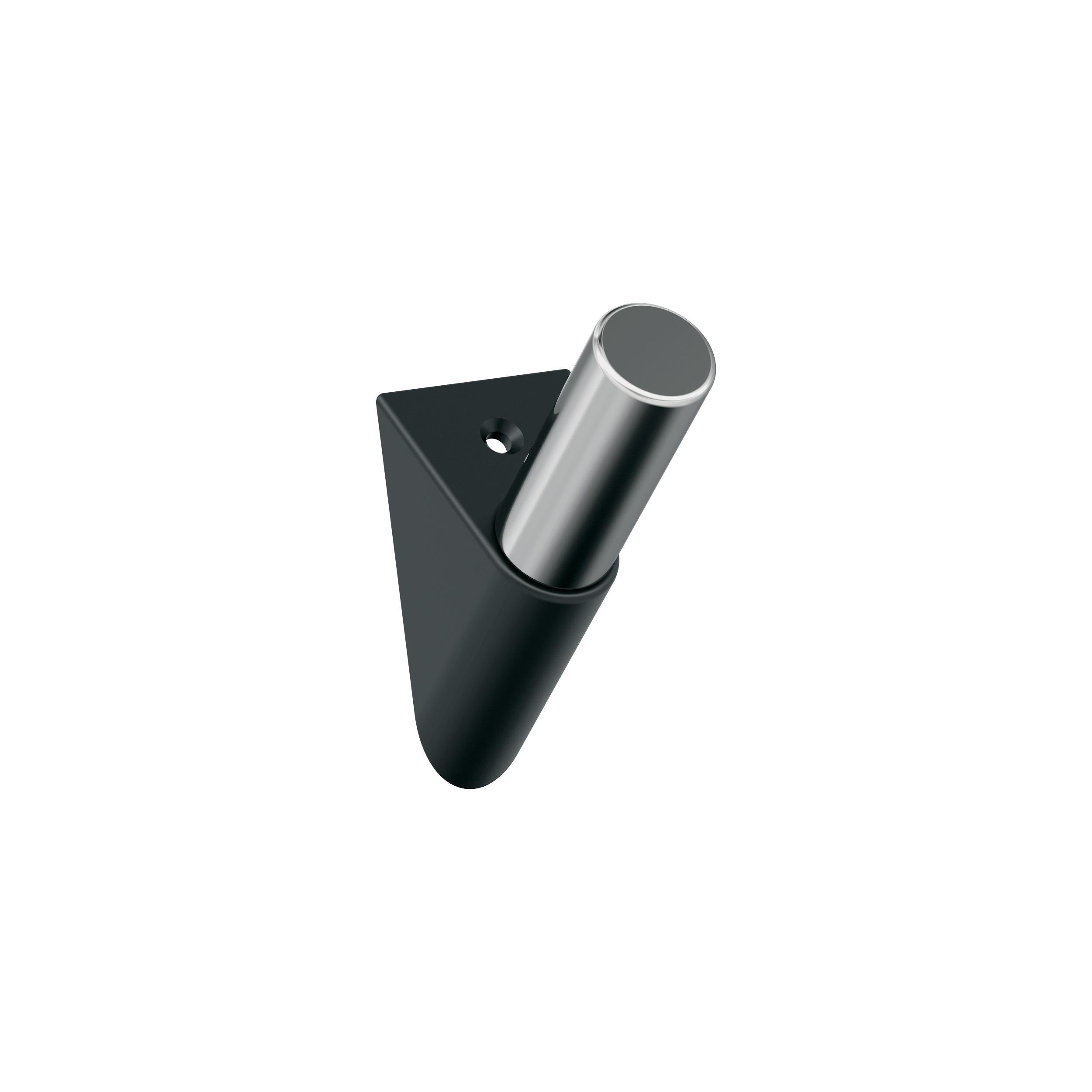 Acclivity Single Prong Matte Black/Polished Chrome Decorative Wall Hook