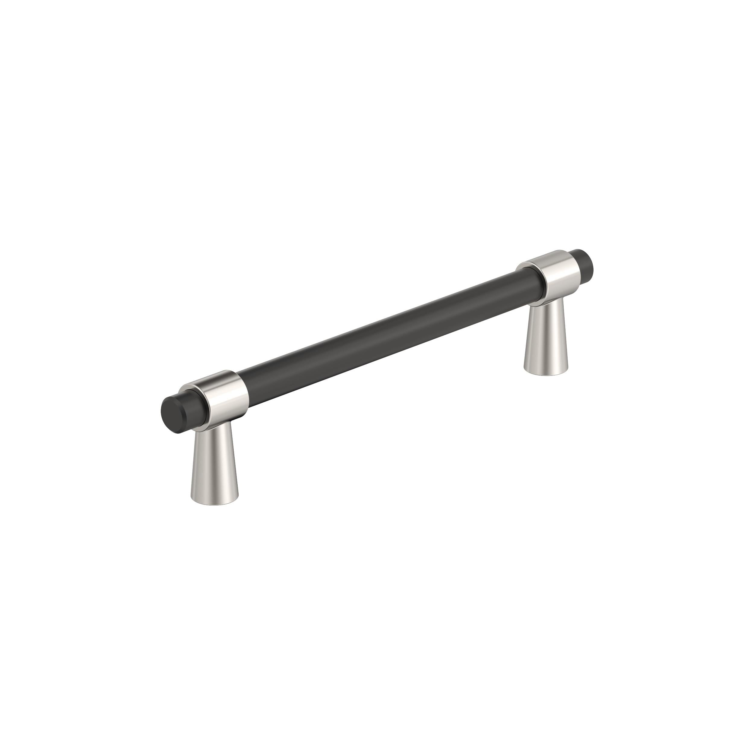 Mergence 5-1/16 inch (128mm) Center-to-Center Matte Black/Polished Nickel Cabinet Pull