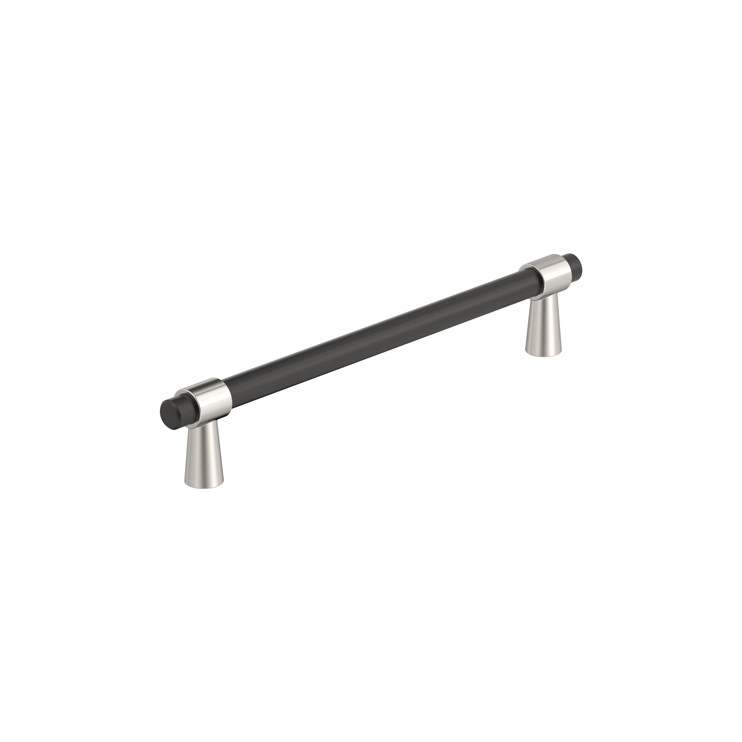 Mergence 6-5/16 inch (160mm) Center-to-Center Matte Black/Polished Nickel Cabinet Pull