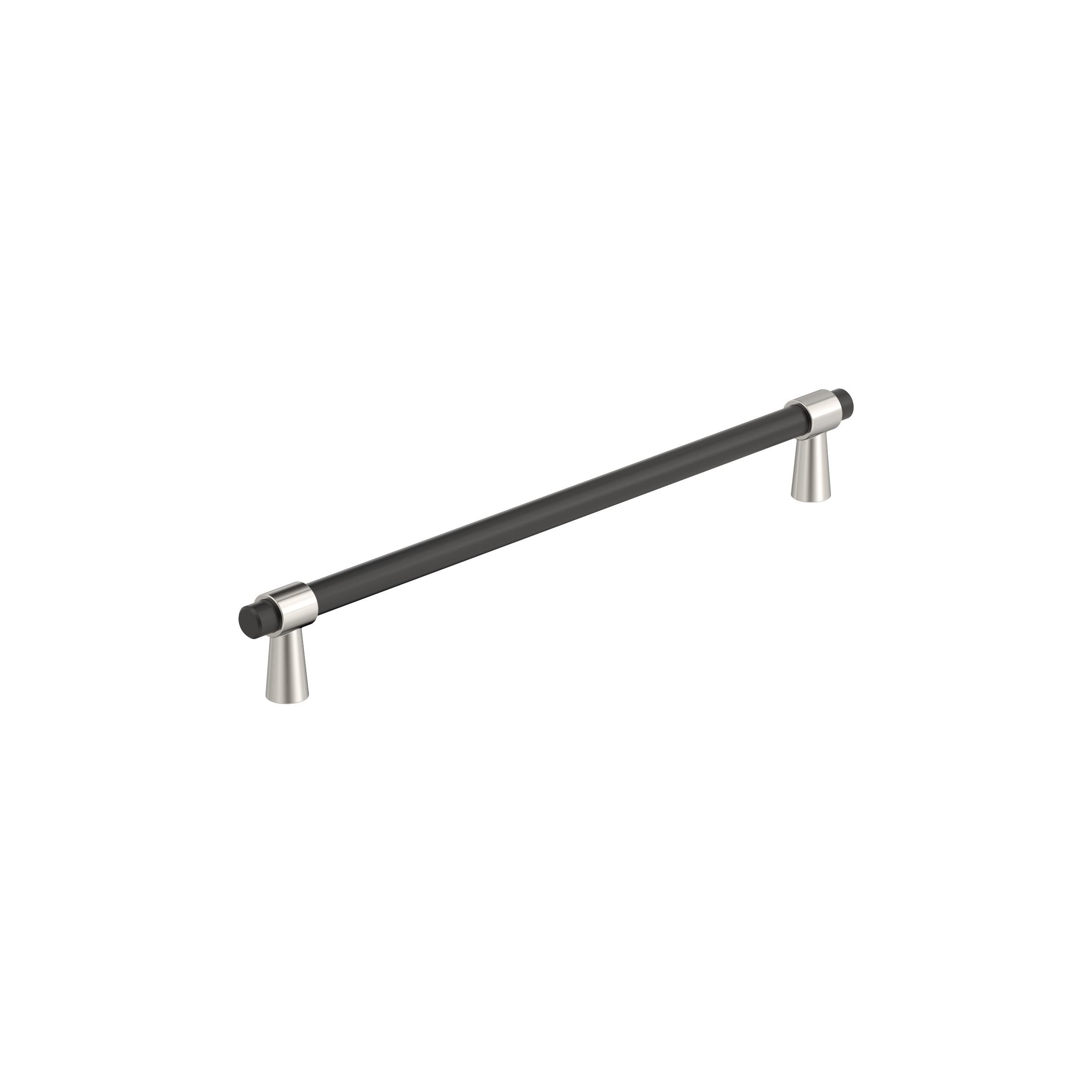 Mergence 8-13/16 inch (224mm) Center-to-Center Matte Black/Polished Nickel Cabinet Pull