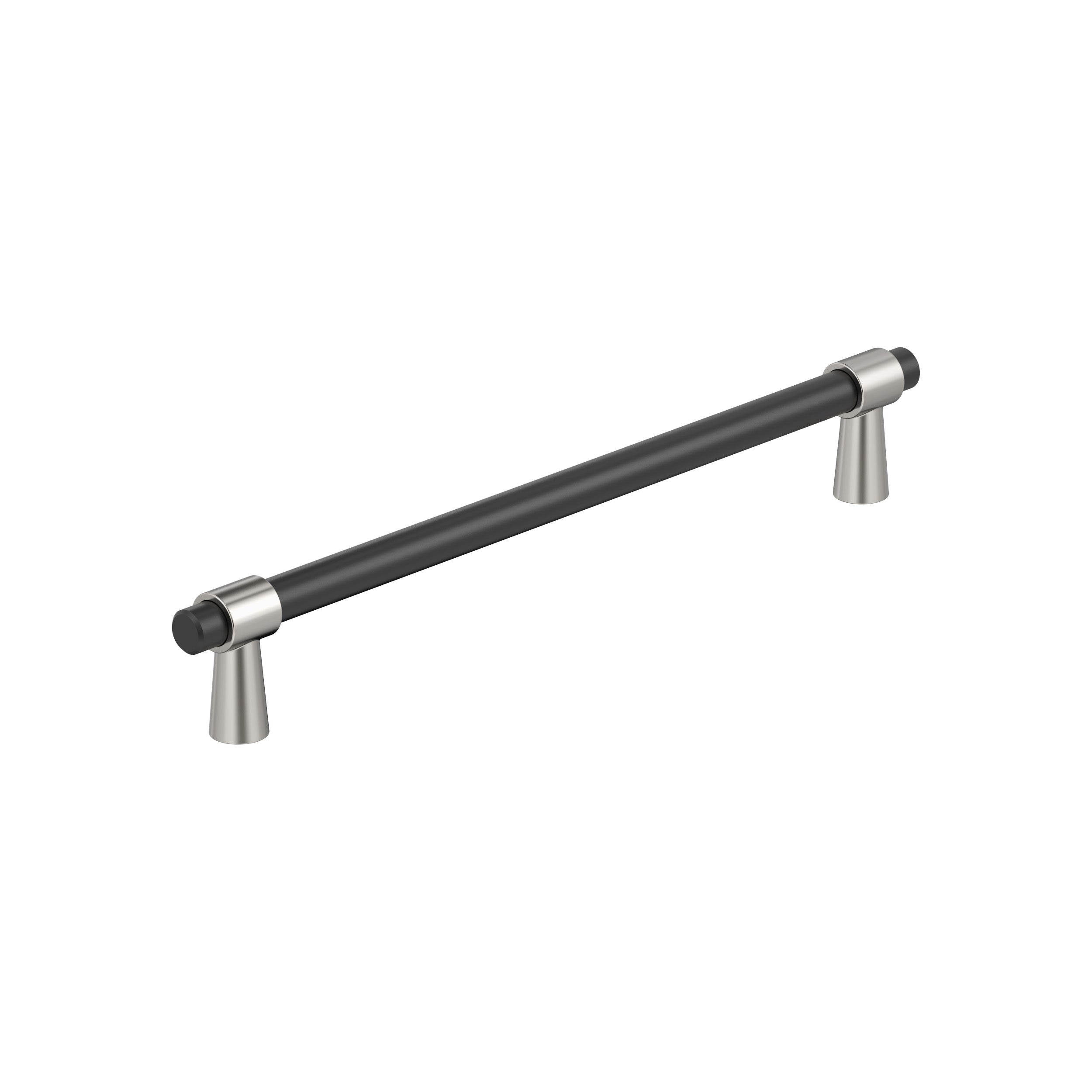 Mergence 7-9/16 inch (192mm) Center-to-Center Matte Black/Polished Nickel Cabinet Pull