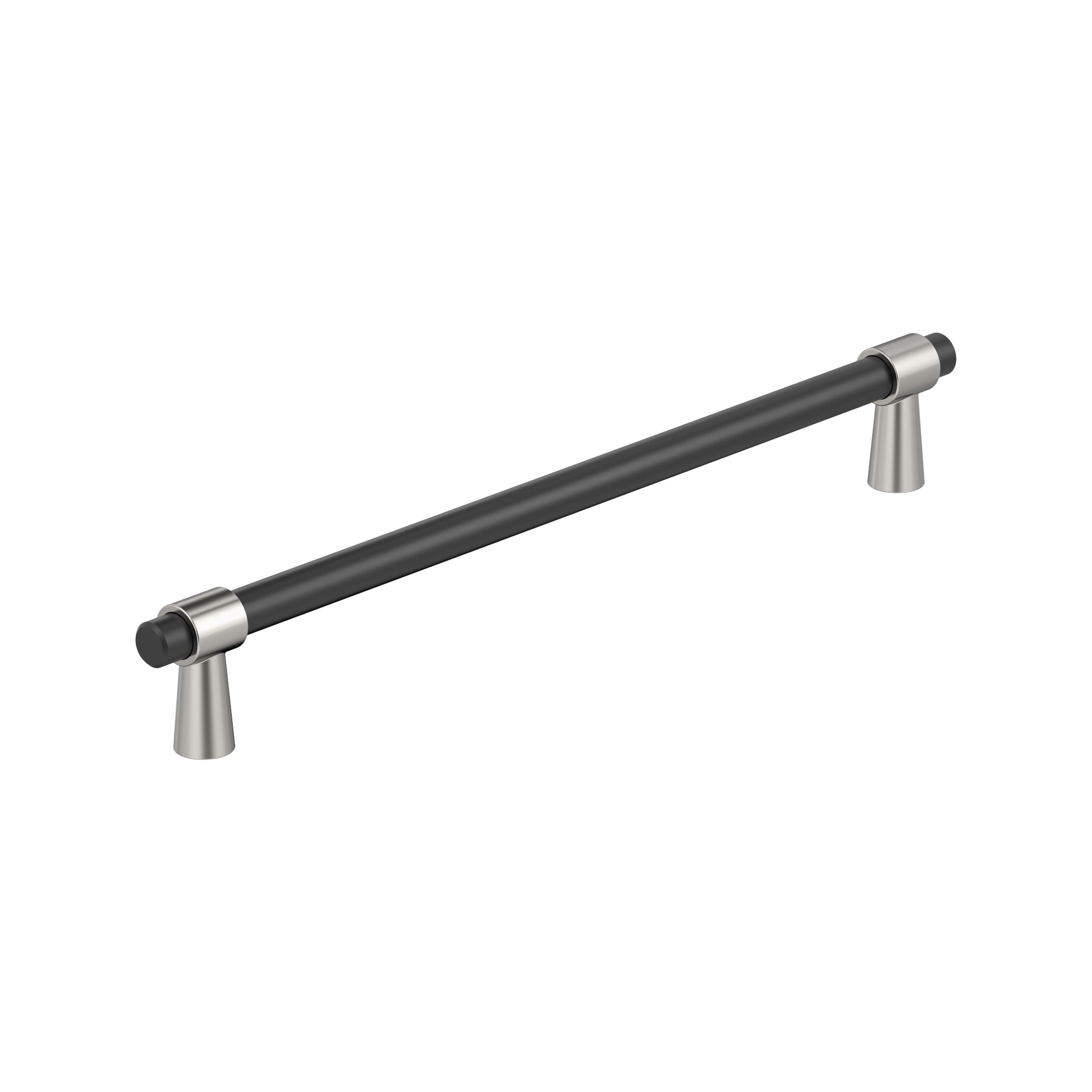 Mergence 10-1/16 inch (256mm) Center-to-Center Matte Black/Polished Nickel Cabinet Pull