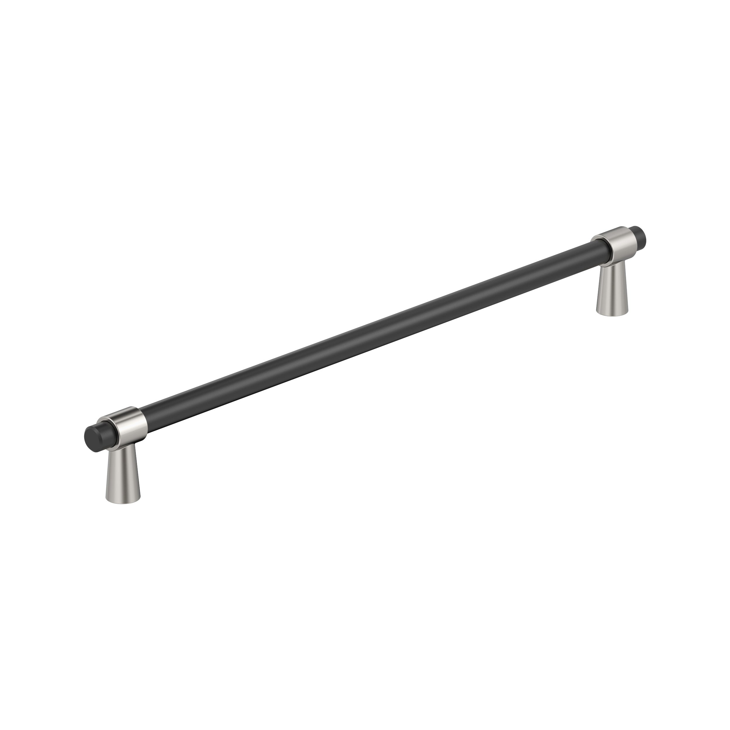 Mergence 12-5/8 inch (320mm) Center-to-Center Matte Black/Polished Nickel Cabinet Pull