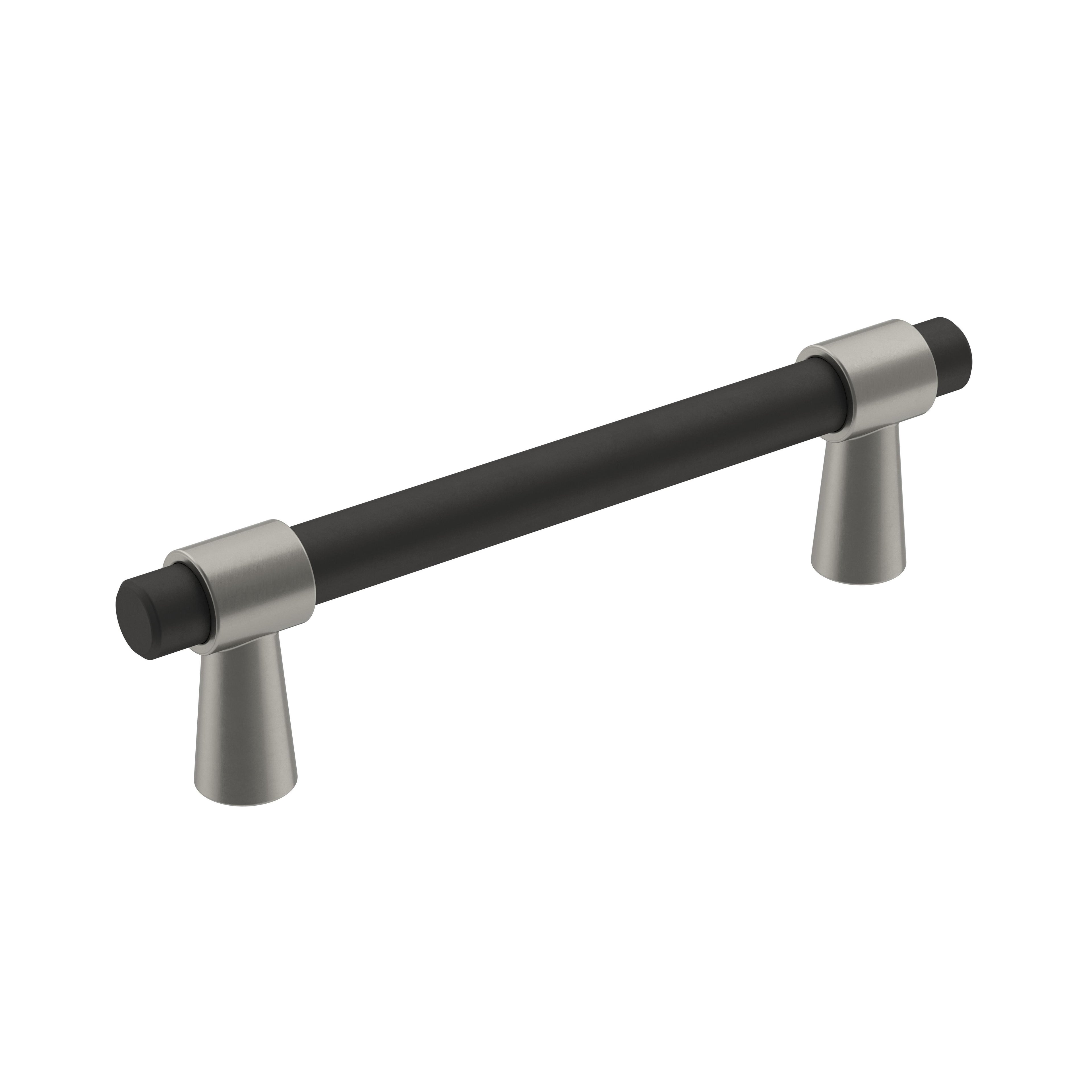 Mergence 3-3/4 inch (96mm) Center-to-Center Matte Black/Satin Nickel Cabinet Pull