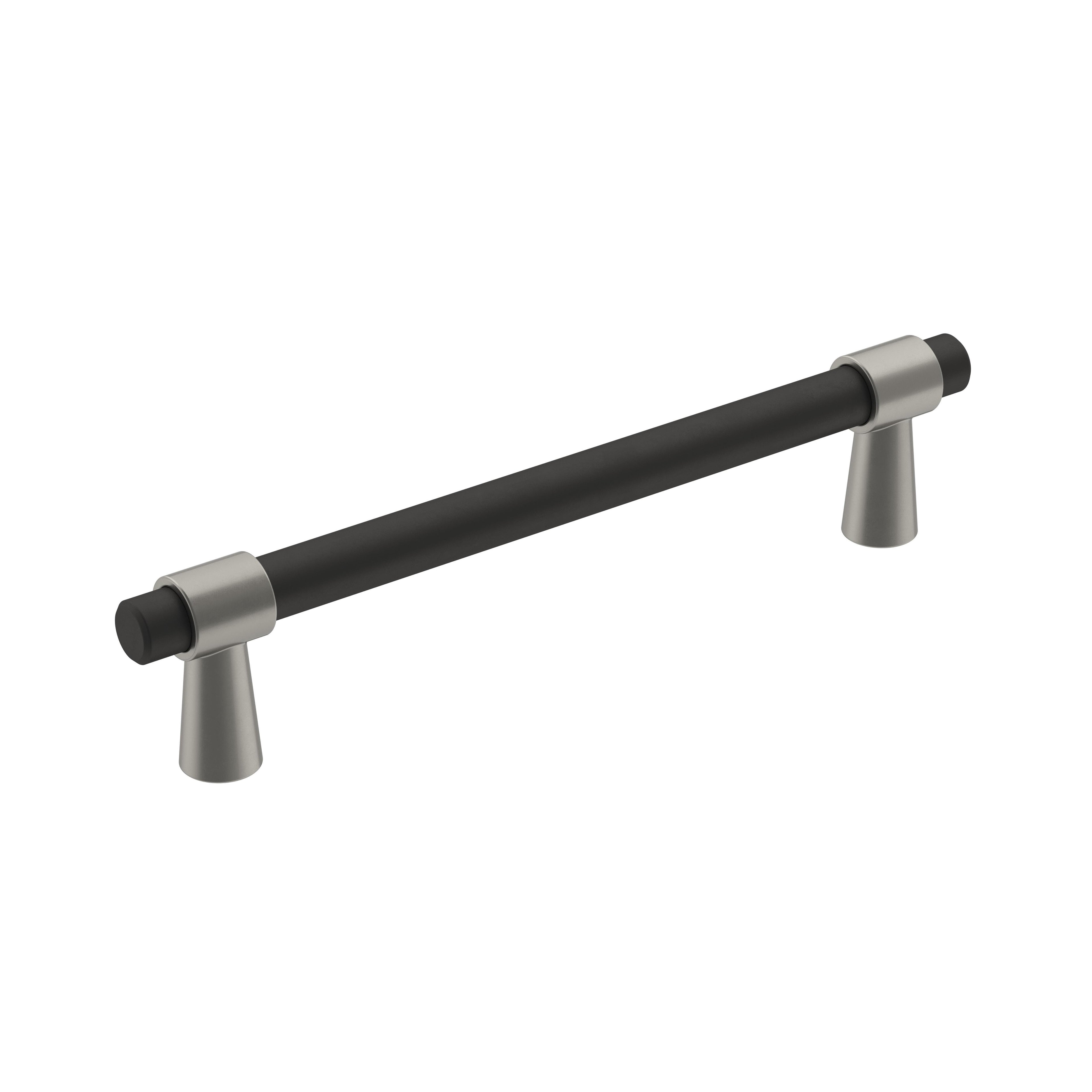 Mergence 5-1/16 inch (128mm) Center-to-Center Matte Black/Satin Nickel Cabinet Pull