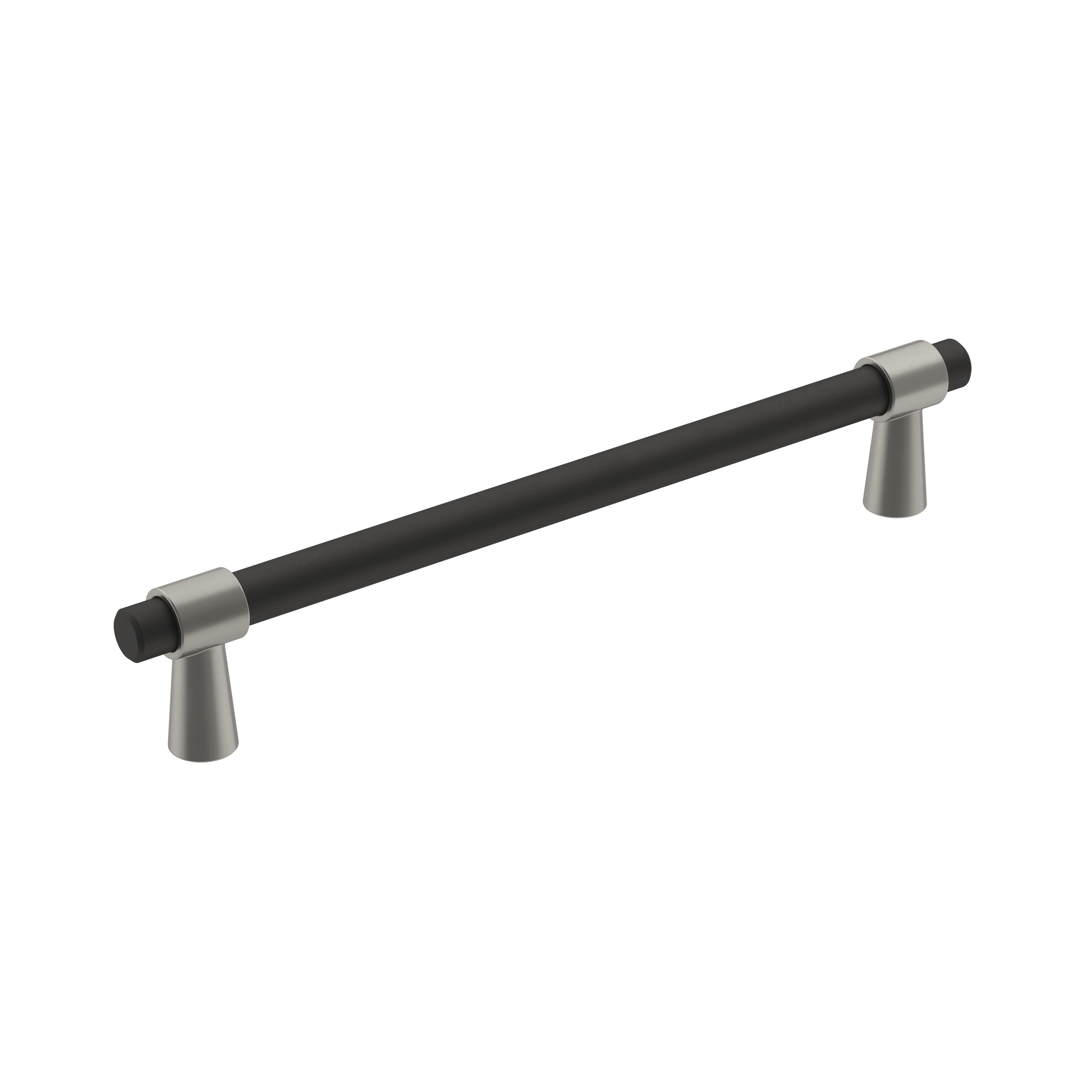 Mergence 6-5/16 inch (160mm) Center-to-Center Matte Black/Satin Nickel Cabinet Pull