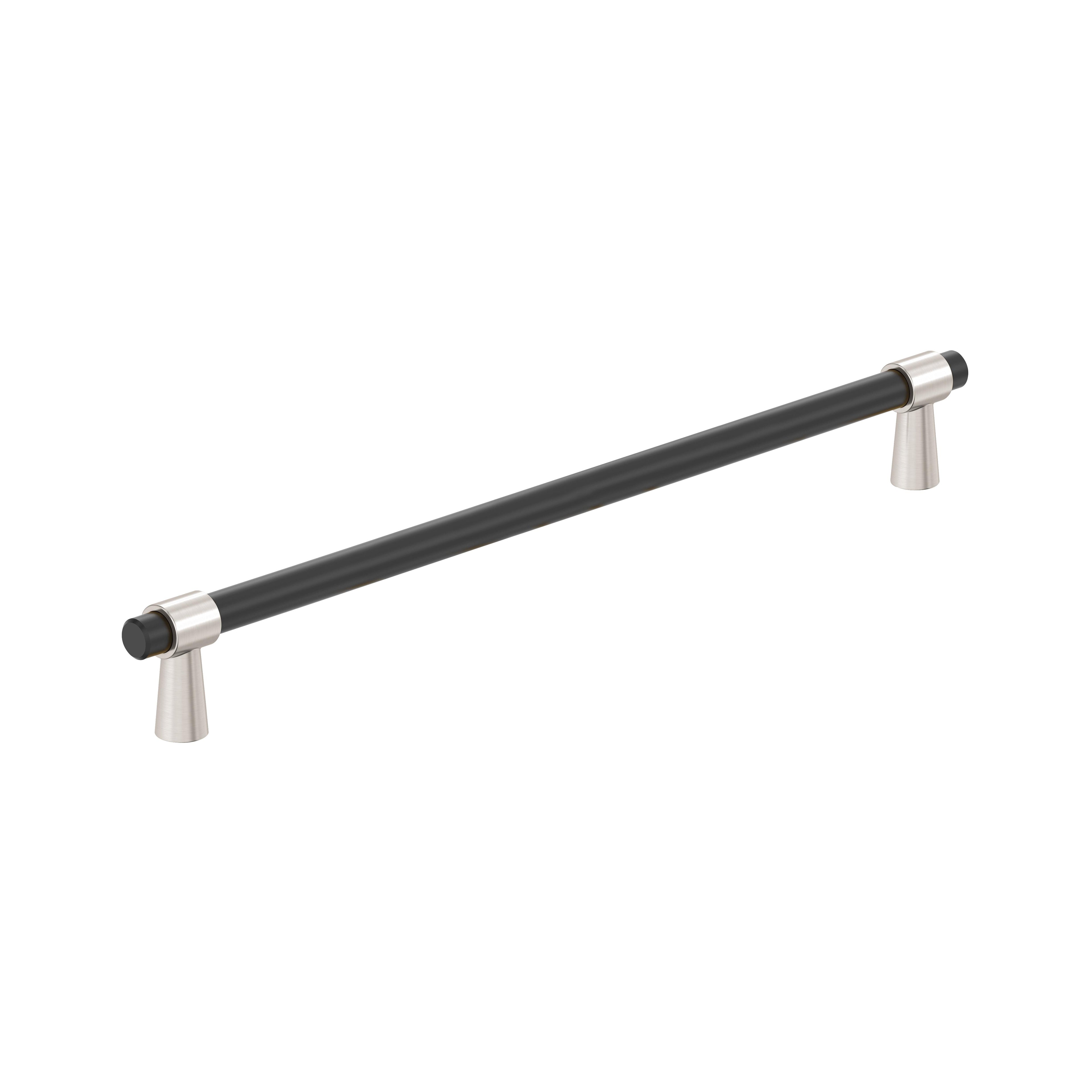 Mergence 8-13/16 inch (224mm) Center-to-Center Matte Black/Satin Nickel Cabinet Pull