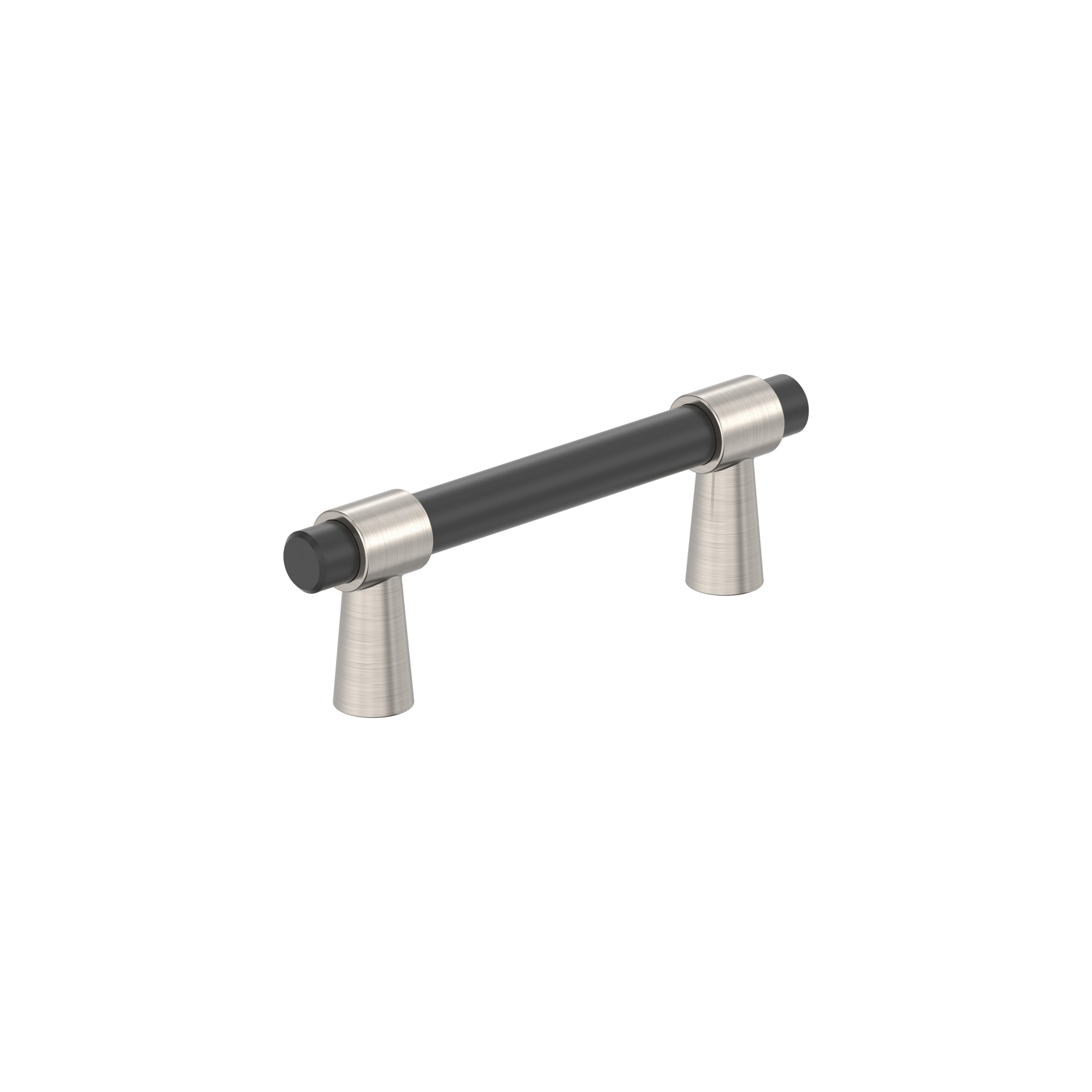 Mergence 3 inch (76mm) Center-to-Center Matte Black/Satin Nickel Cabinet Pull