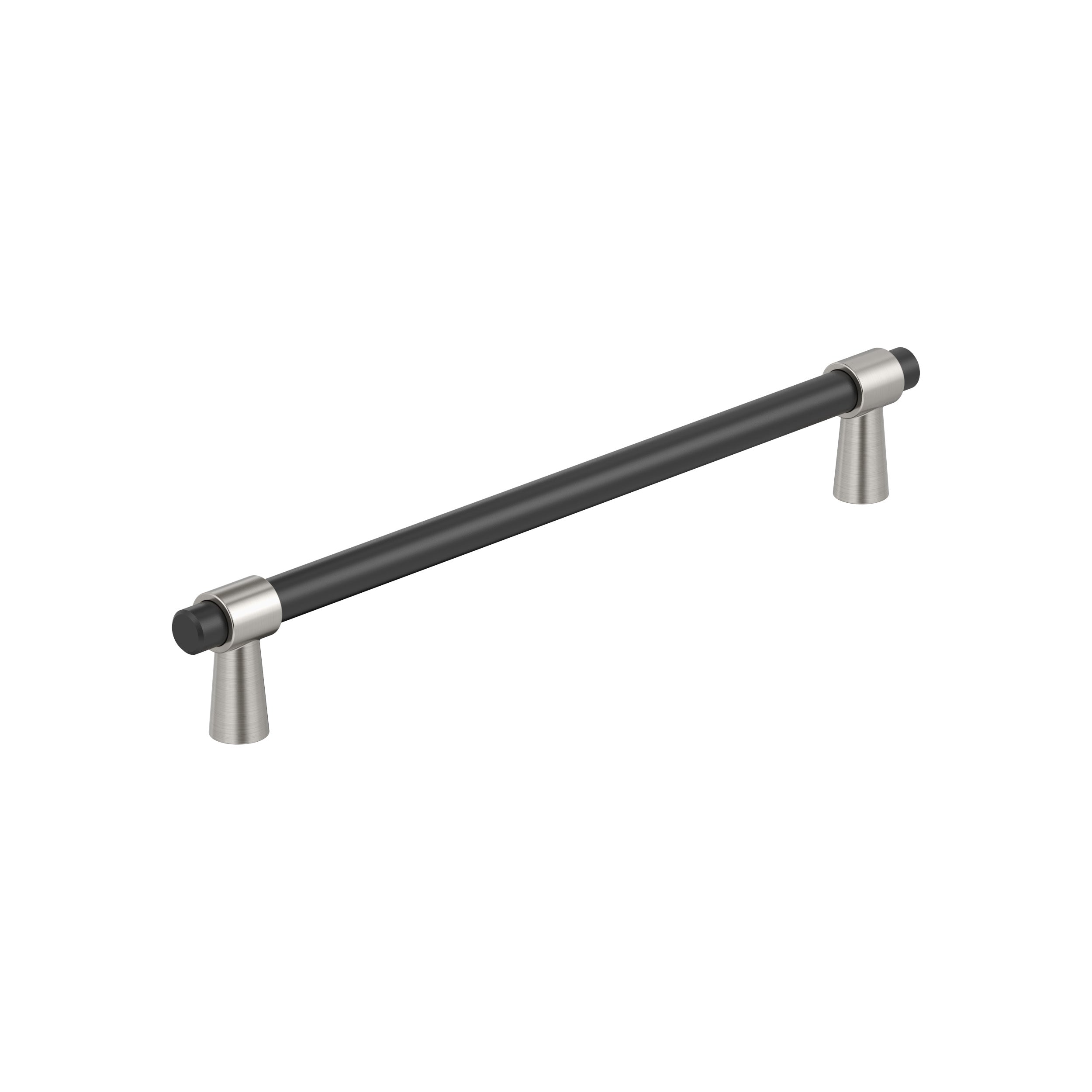 Mergence 7-9/16 inch (192mm) Center-to-Center Matte Black/Satin Nickel Cabinet Pull