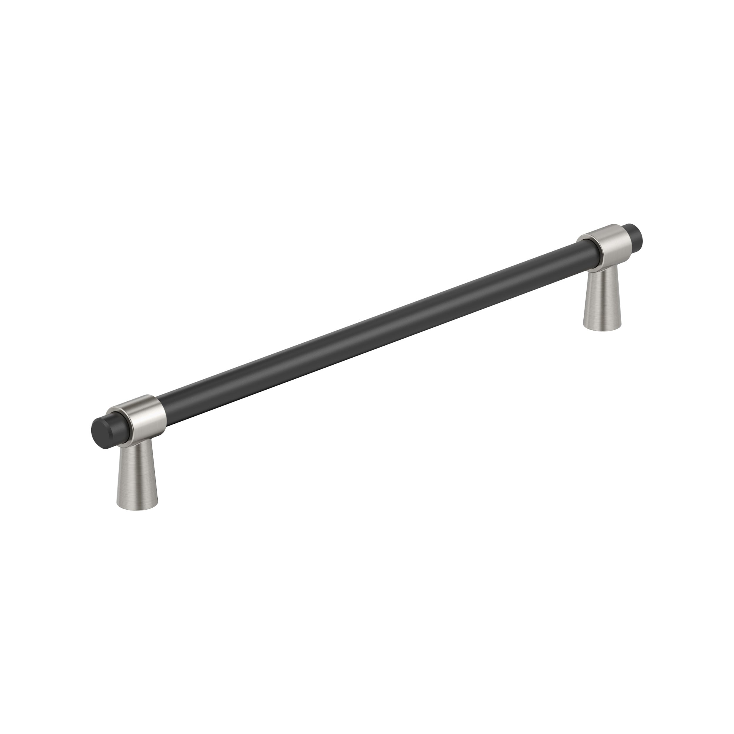 Mergence 10-1/16 inch (256mm) Center-to-Center Matte Black/Satin Nickel Cabinet Pull