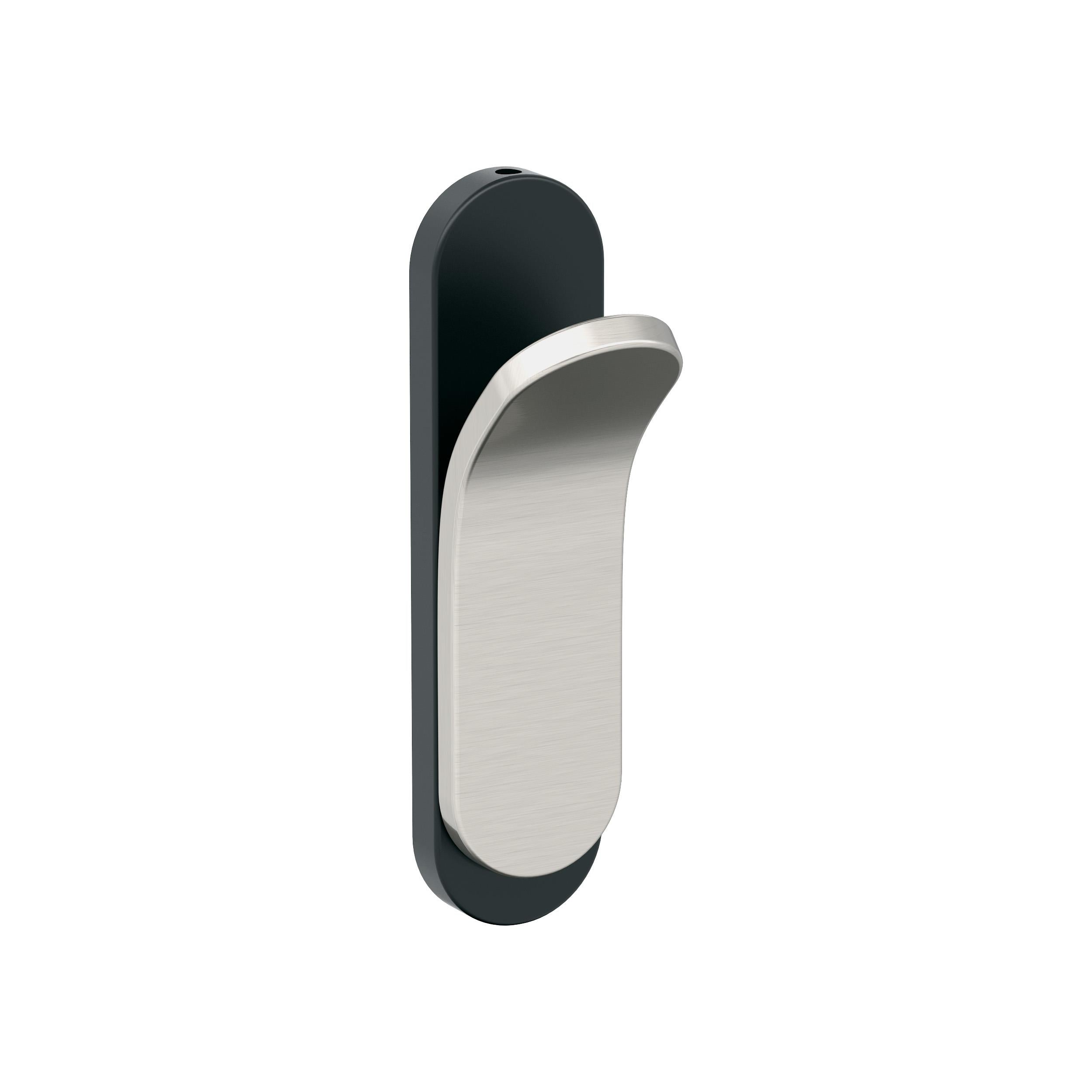Unison Single Prong Matte Black/Satin Nickel Decorative Wall Hook
