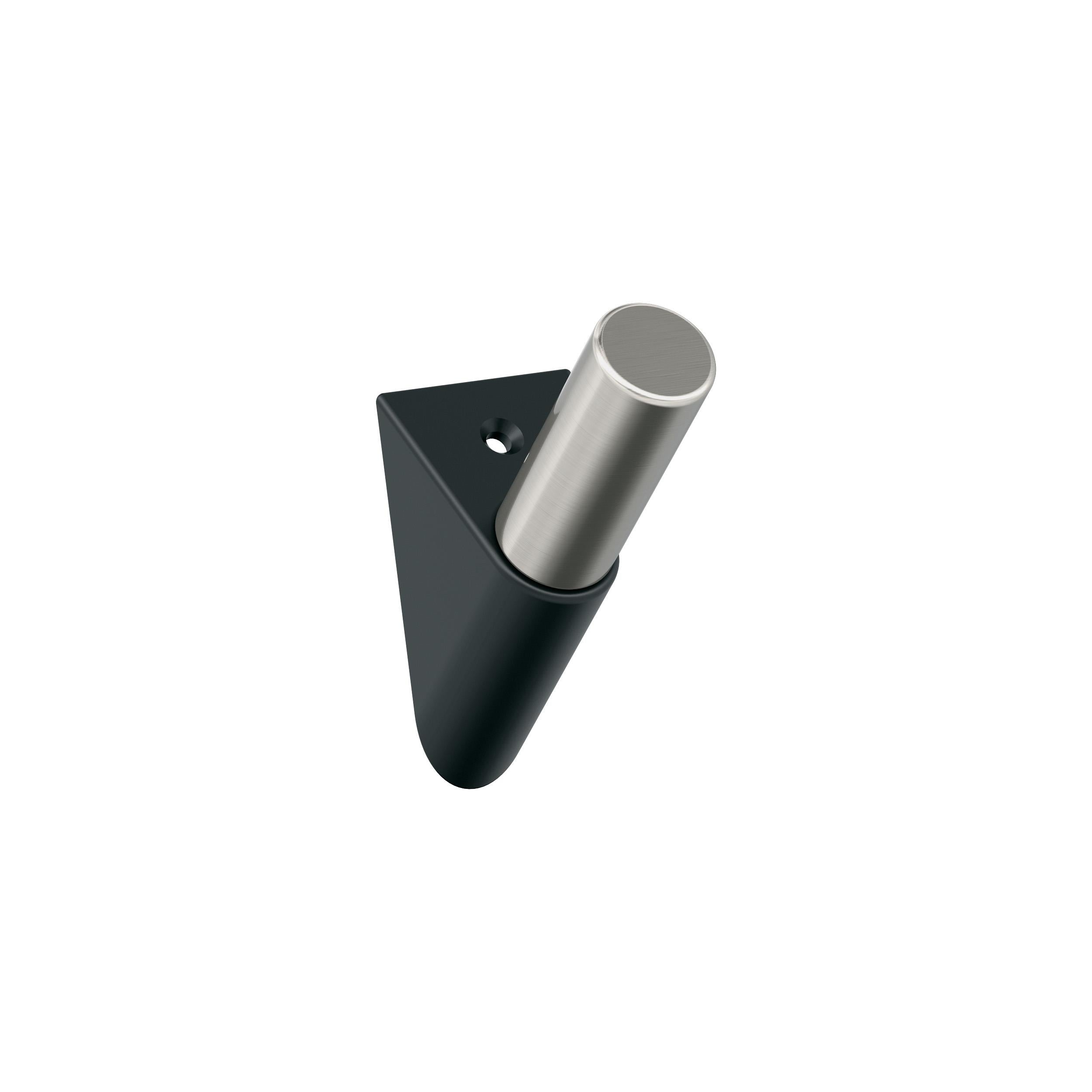 Acclivity Single Prong Matte Black/Satin Nickel Decorative Wall Hook