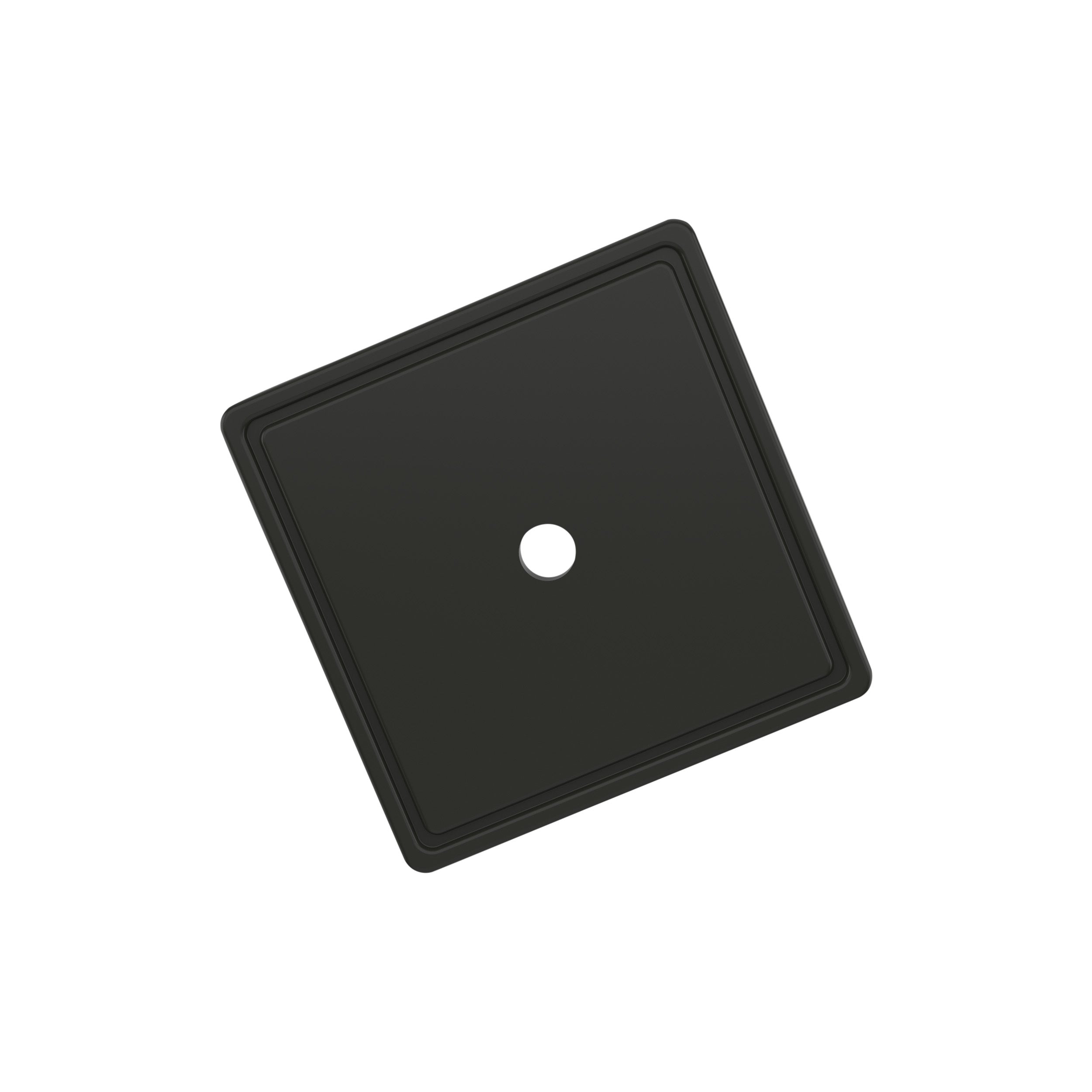 Thoreau 1-9/16 inch (40mm) Length Square Matte Black Cabinet Knob Backplate