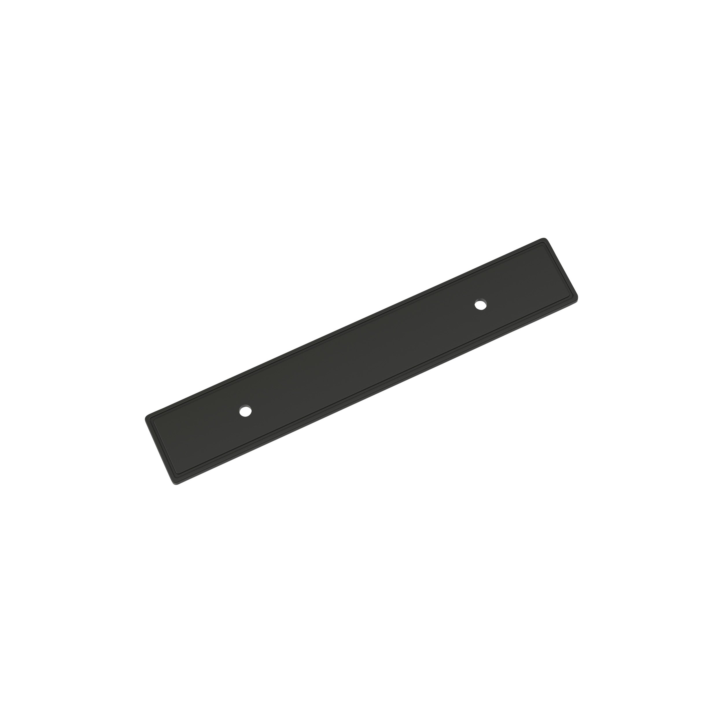 Thoreau 3-3/4 inch (96mm) Center-to-Center Rectangle Matte Black Cabinet Pull Backplate